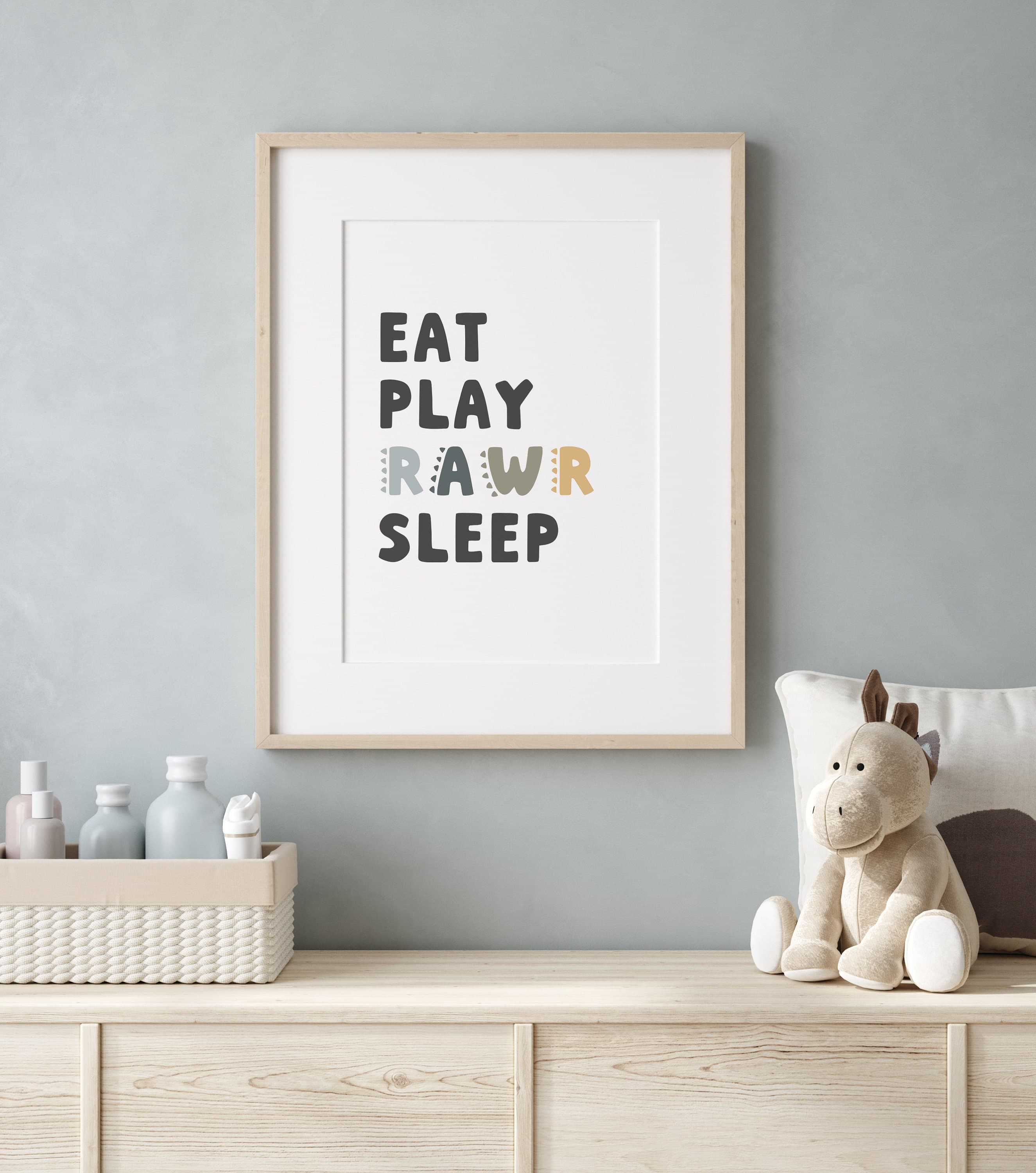 Eat Play Rawr Sleep Dinosaur Kids Room Decor Nursery Dino Printable for Boys Digital Download - image 3