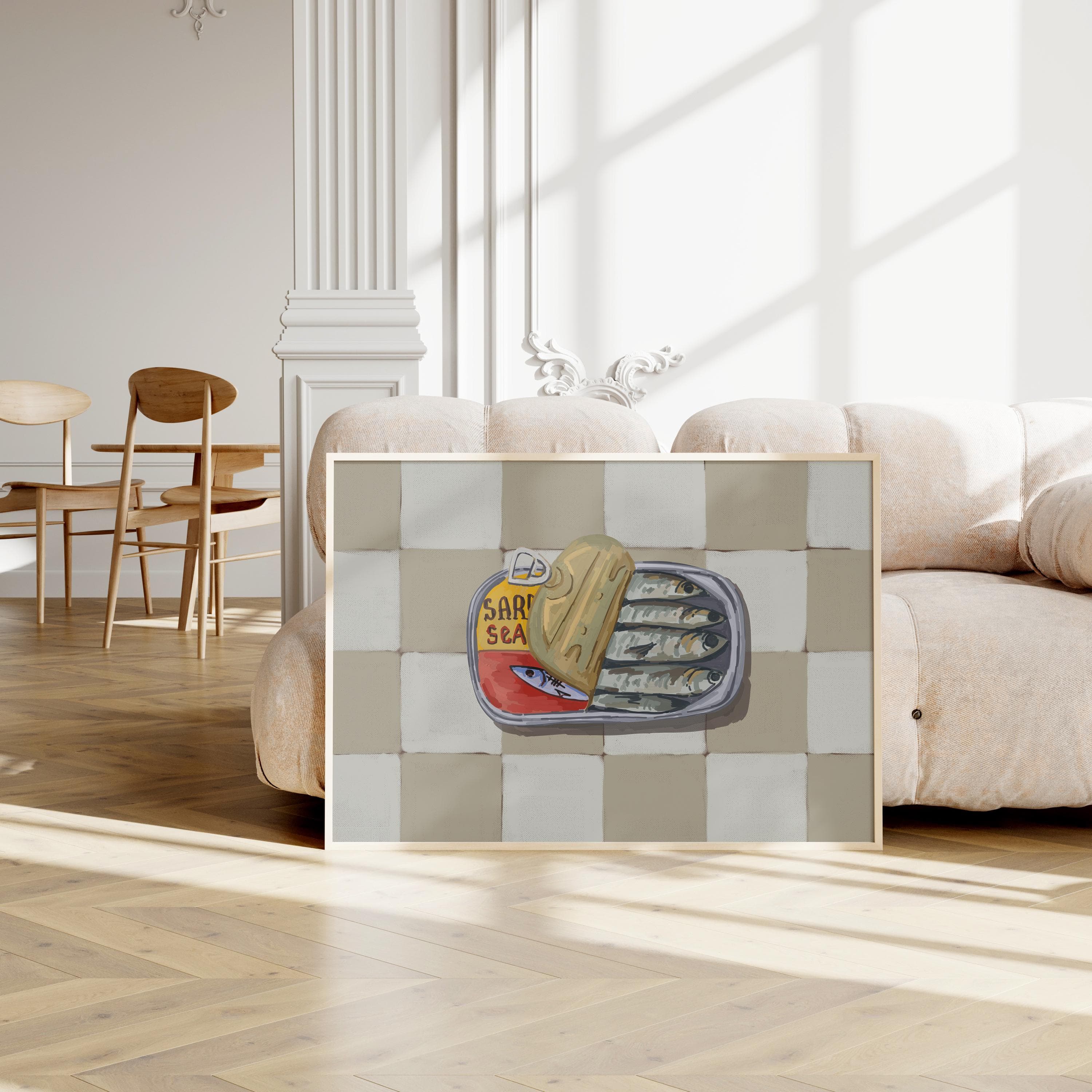Sardines Art Print for Modern Seafood Kitchen Foodie Poster Modern Sardines Food Print for Seafood Lovers Kitchen Wall Art - image 3