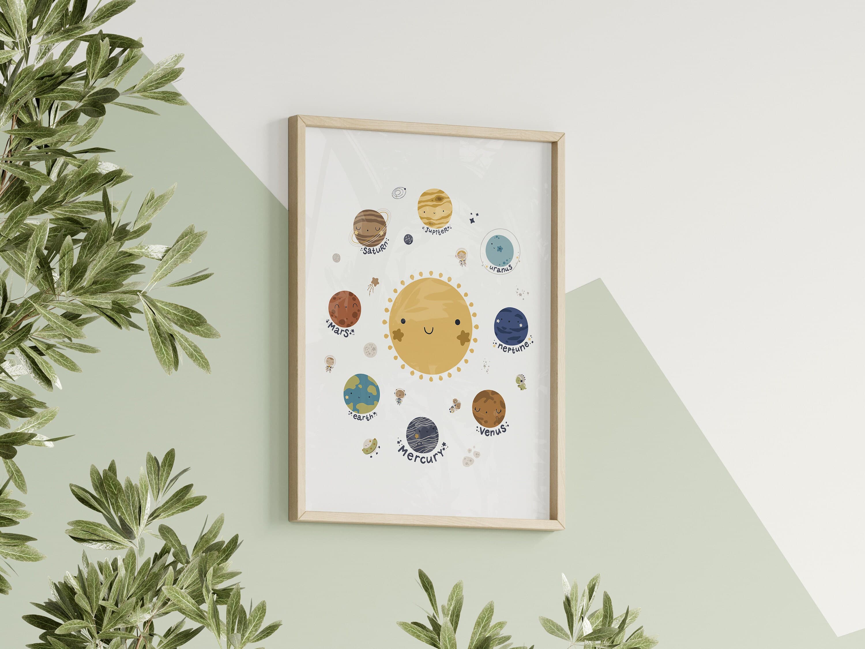 Solar System Print Outer Space Bedroom Learning Planets Space Nursery Poster Educational Homeschool Print Educational Playroom Decor - image 3