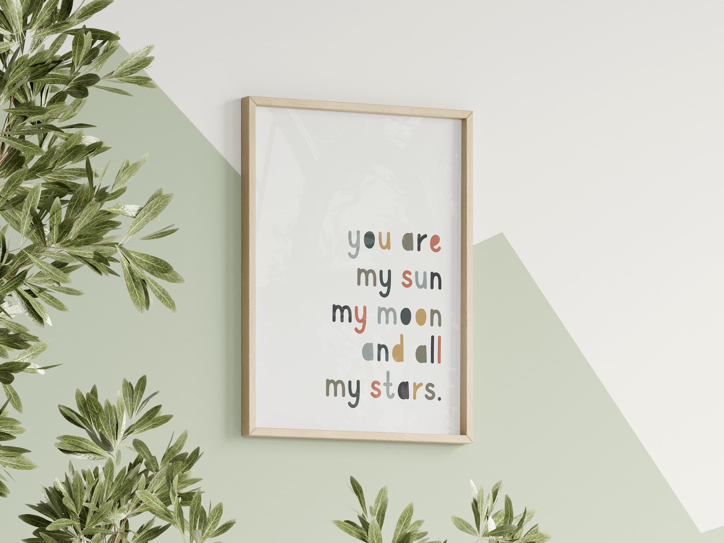 You are my sun my moon and all my stars Neutral Colour Decor Nursery Room Wall Art Playroom Boho Girl Room Printable - image 3