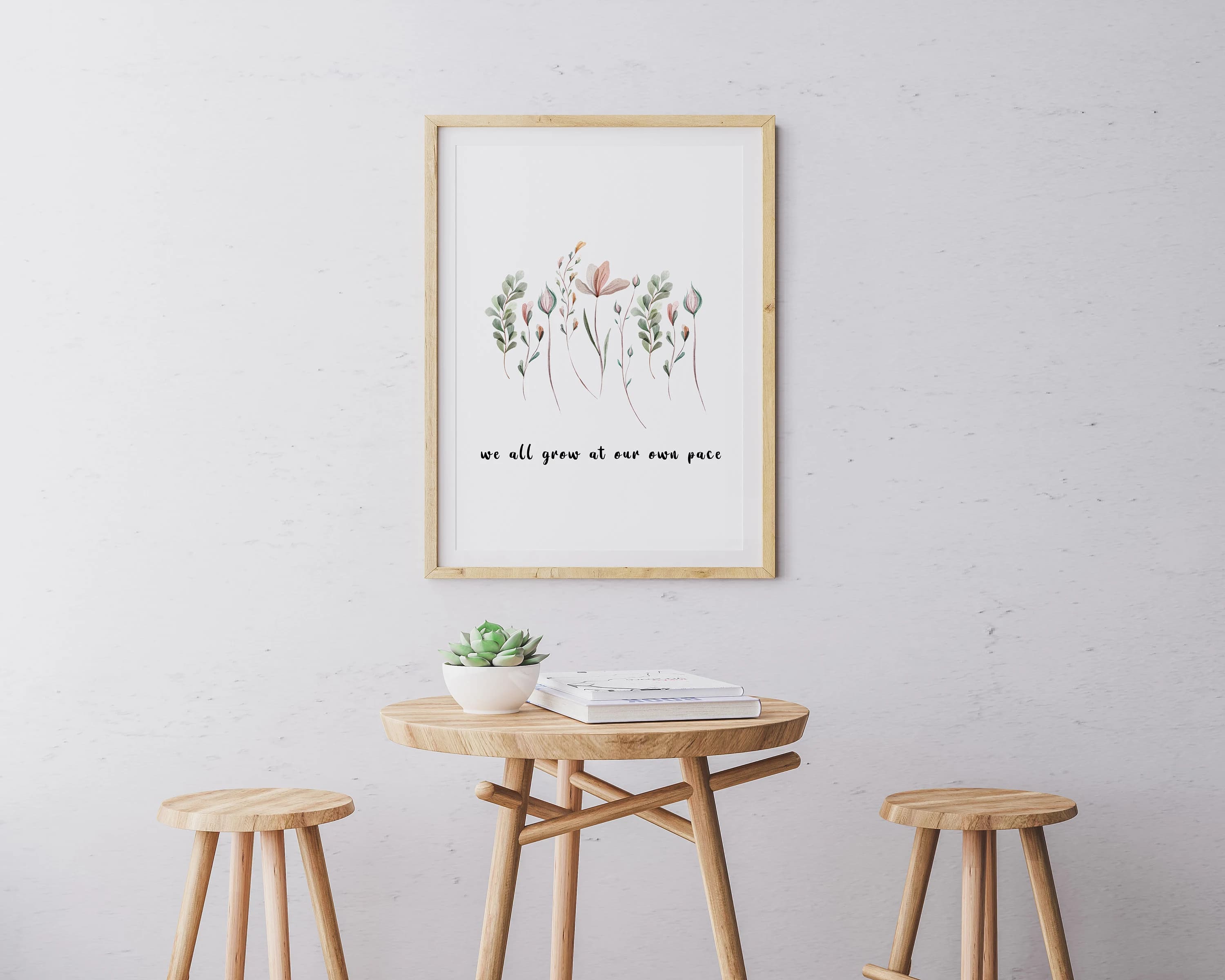 THERAPY OFFICE DECOR Floral We All Grow At Our Own Pace Print - image 5