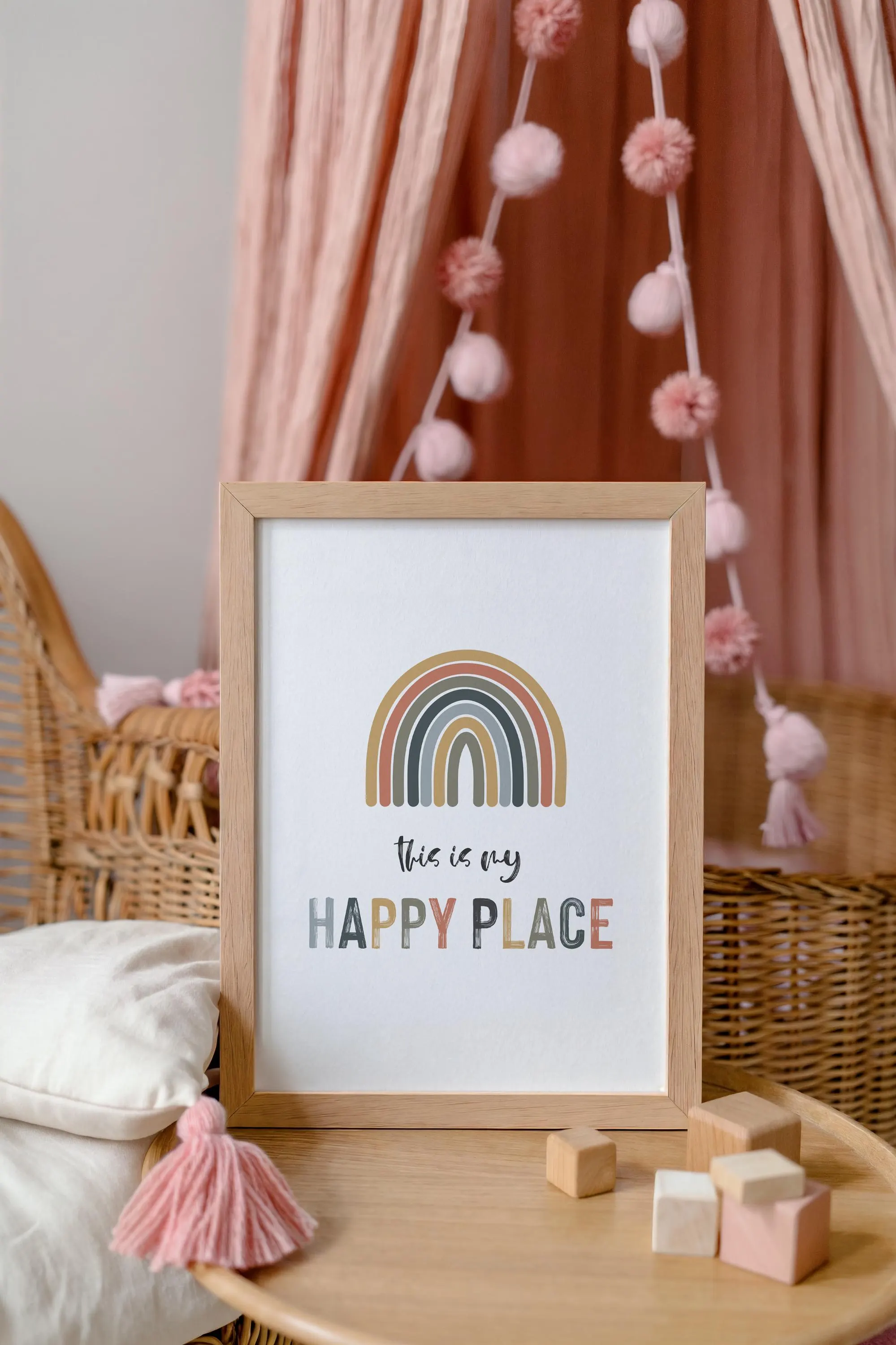 This is my Happy Place Print Inspirational Typography Print Rainbow Art - image 3