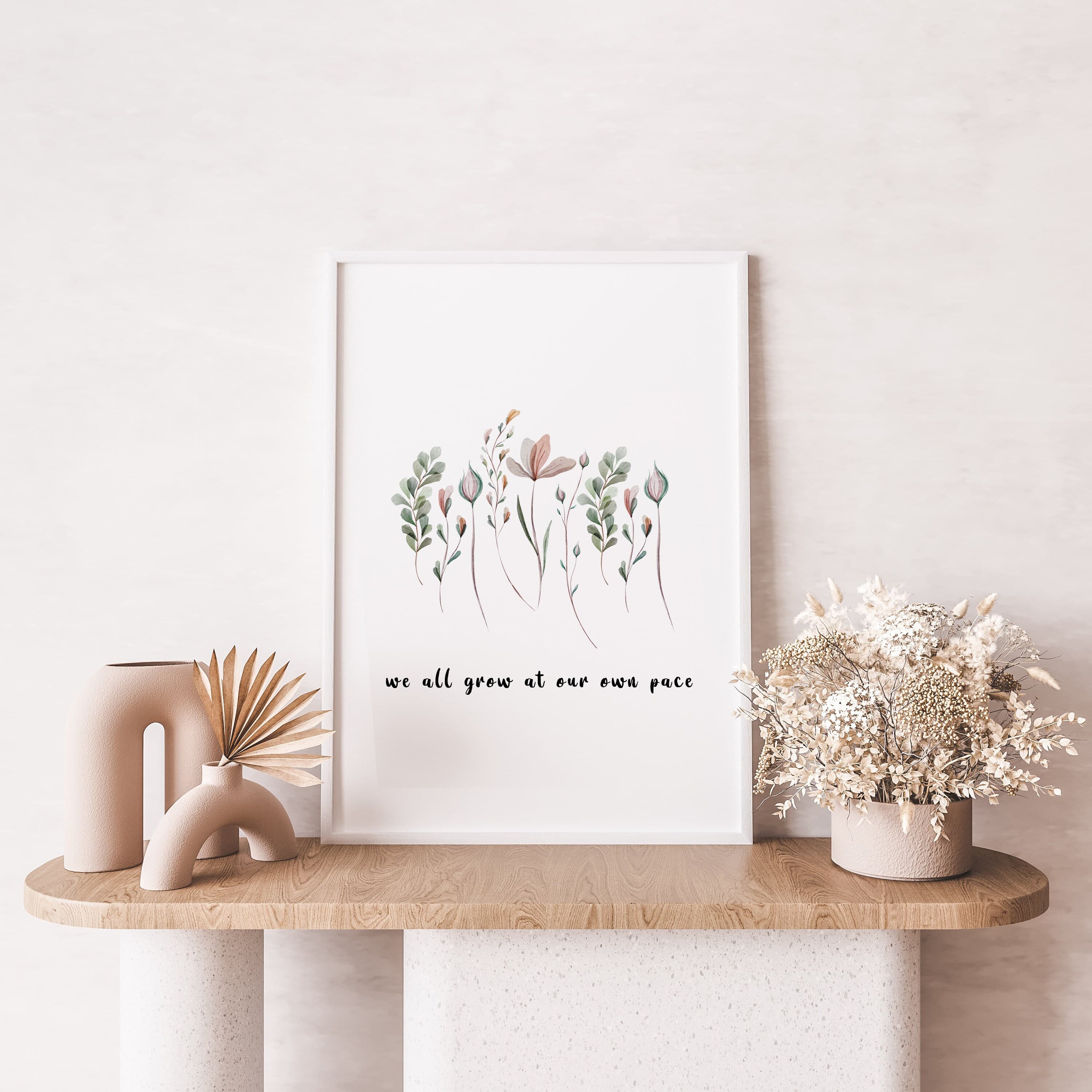 THERAPY OFFICE DECOR Floral We All Grow At Our Own Pace Print - image 4