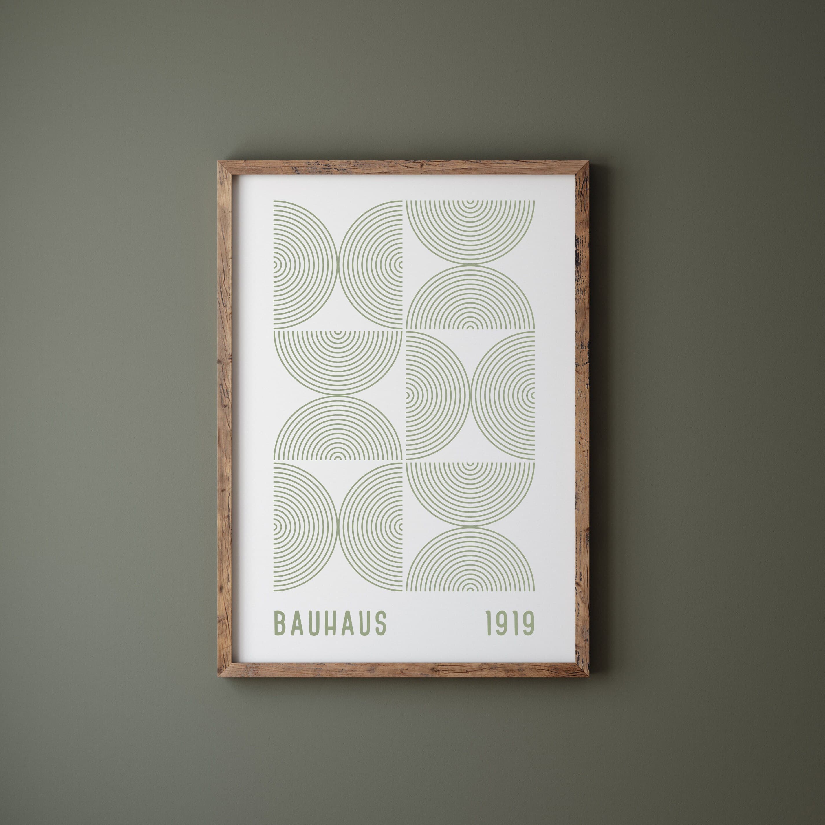 Bauhaus Poster Sage Green Bauhaus Print Wavy Line Exhibition Poster Abstract Wall Art Set of 2 Prints Retro Art Geometric Print Set - image 3