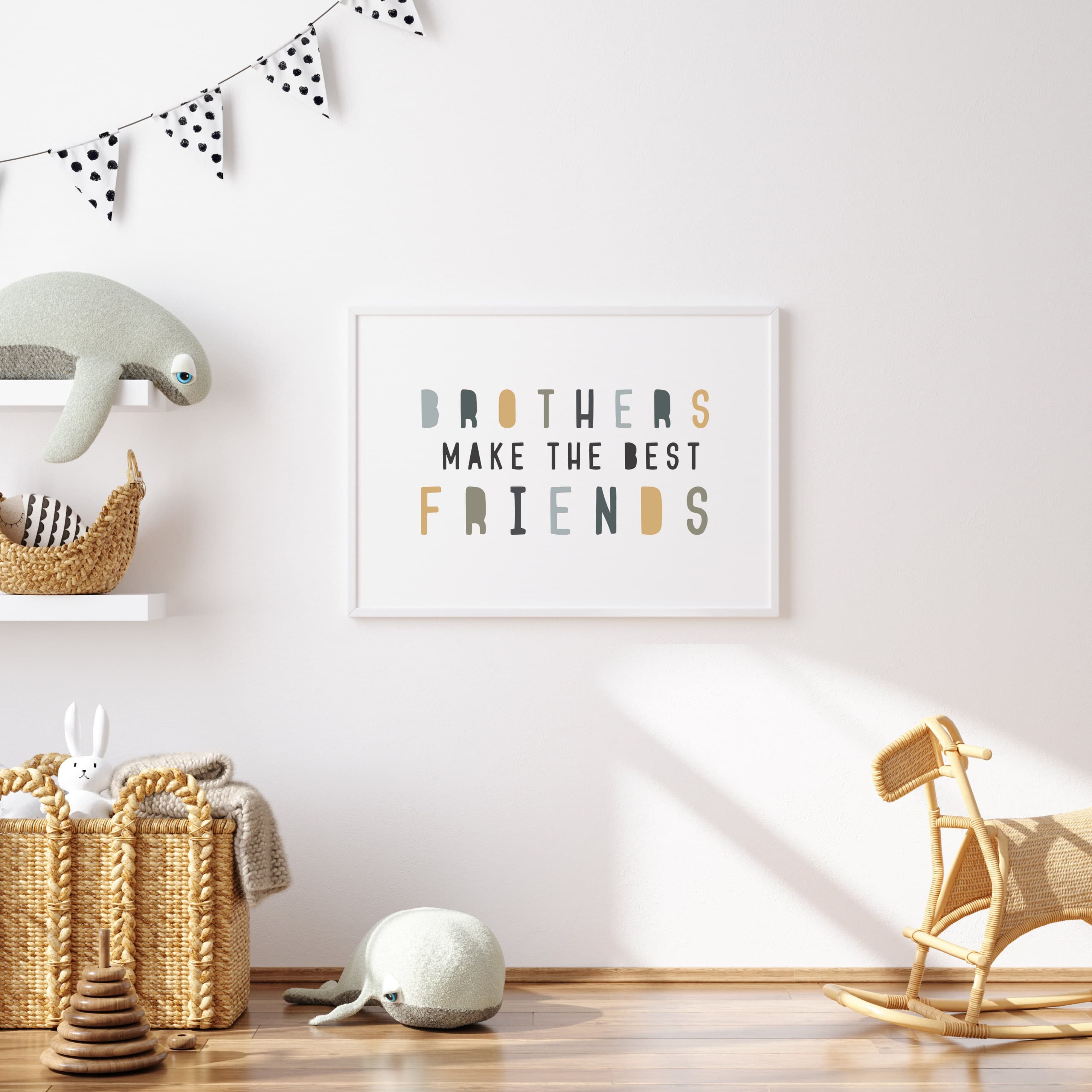 Brothers Make The Best Friends Printable Boy Nursery Prints Brothers Wall Art Boy Twins Nursery Decor Boys Quote Minimalist Sibling Decor - image 3