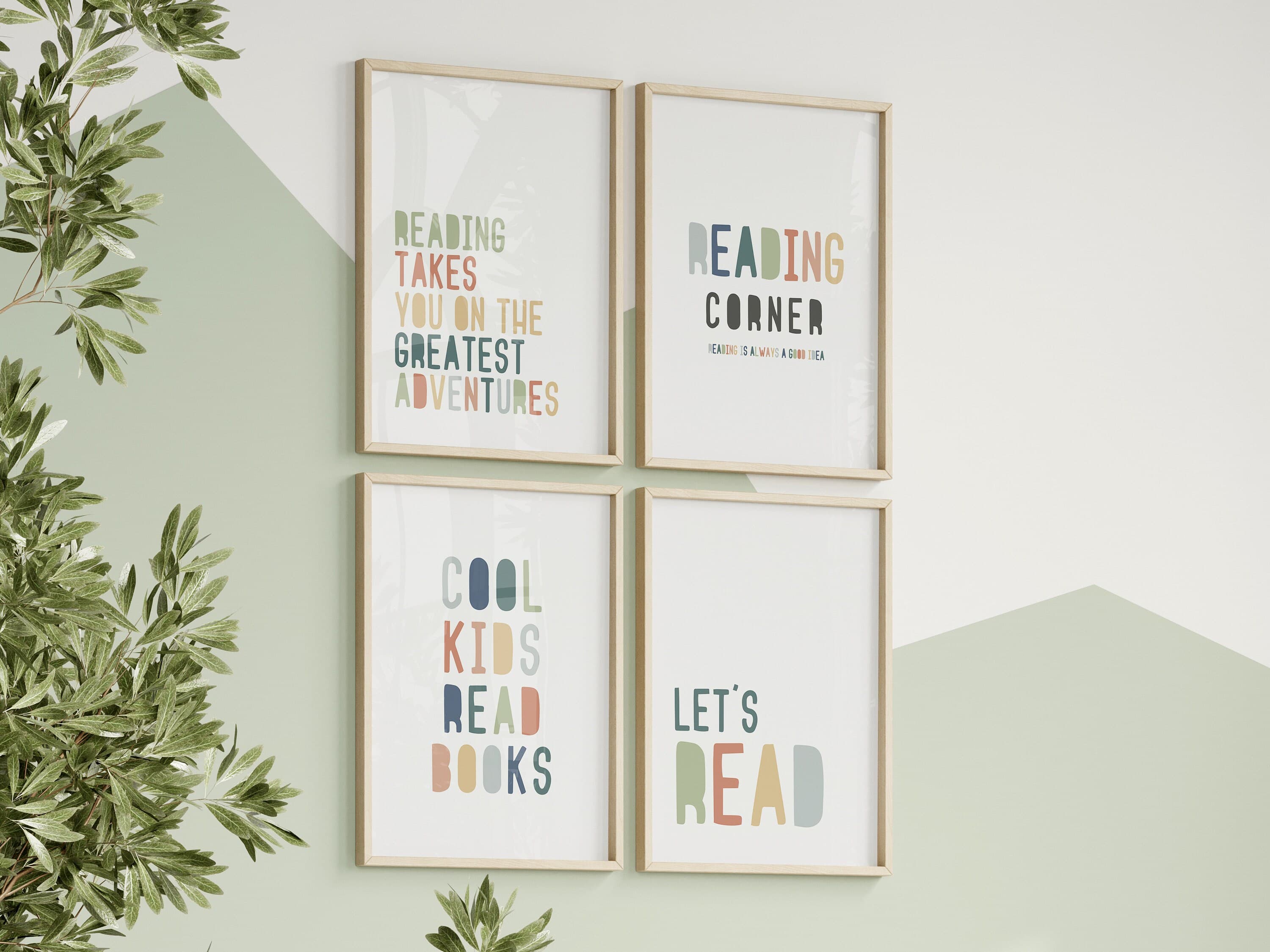Cozy Reading Corner Decor Set of 4 Wall Art Prints for Kids Room Whimsical Reading Corner Wall Art Set Reading Nook - image 3