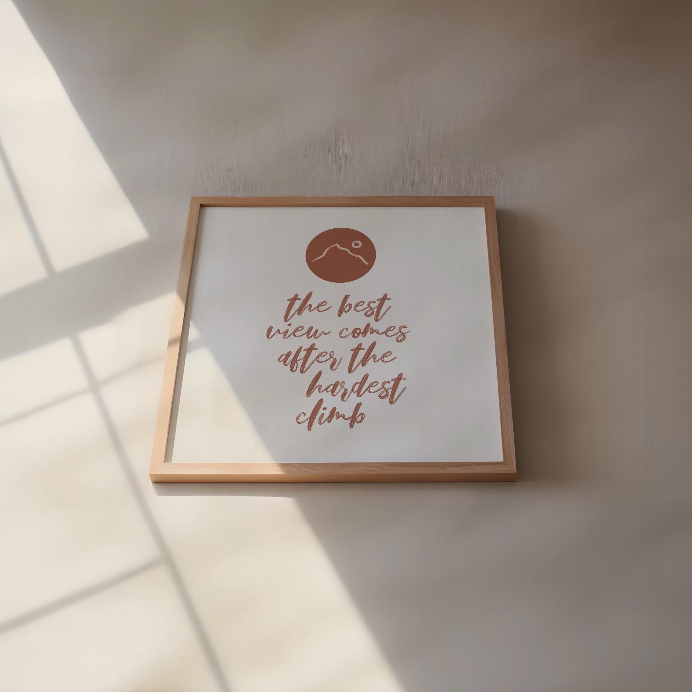 Girls Room Decor Best View Comes After Hardest Climb Inspirational Wall Art Motivational Print Girl Power Wall Art - image 3