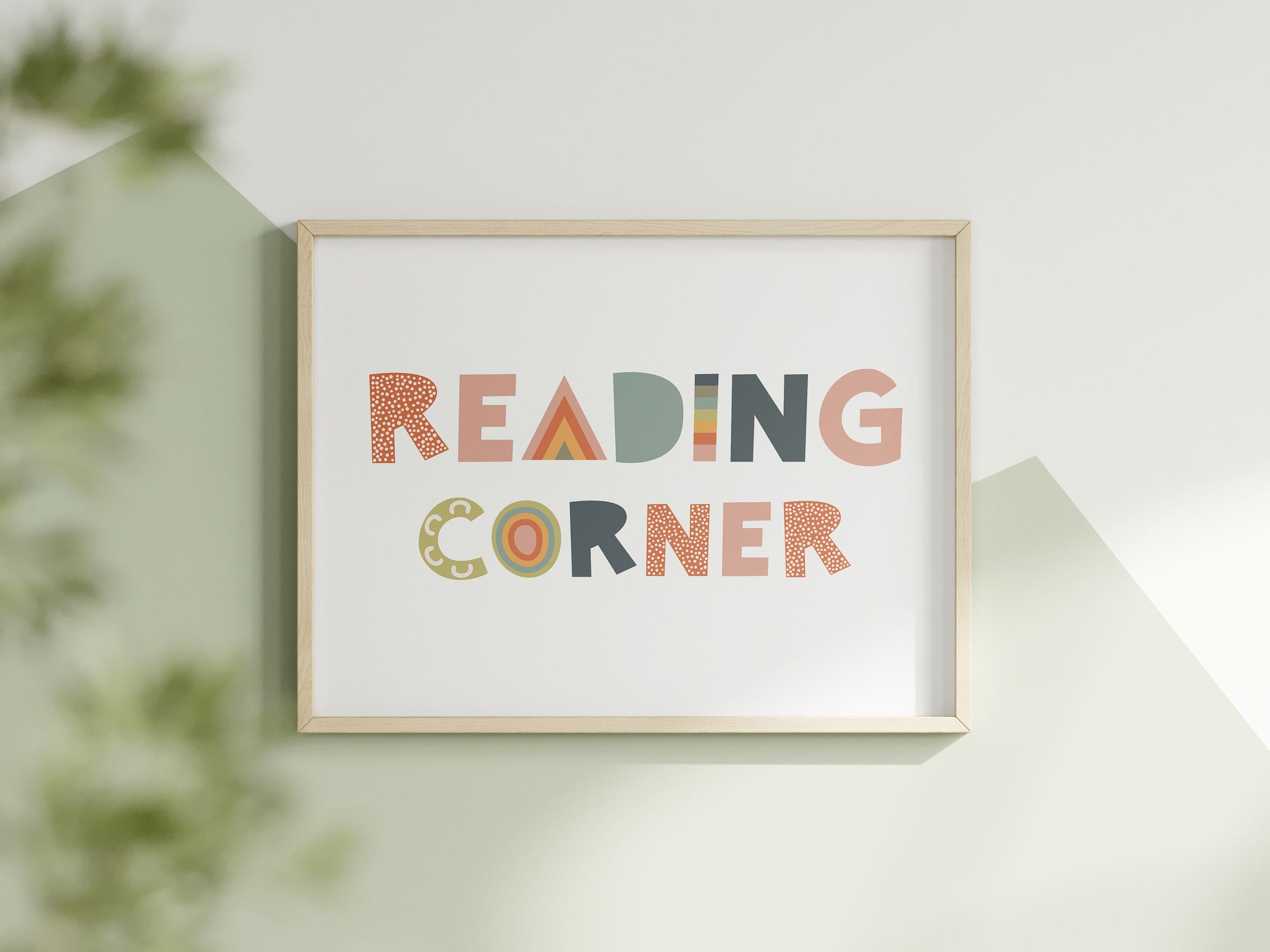 Reading Corner Sign Rainbow Kids Room Decor Montessori Wall Art