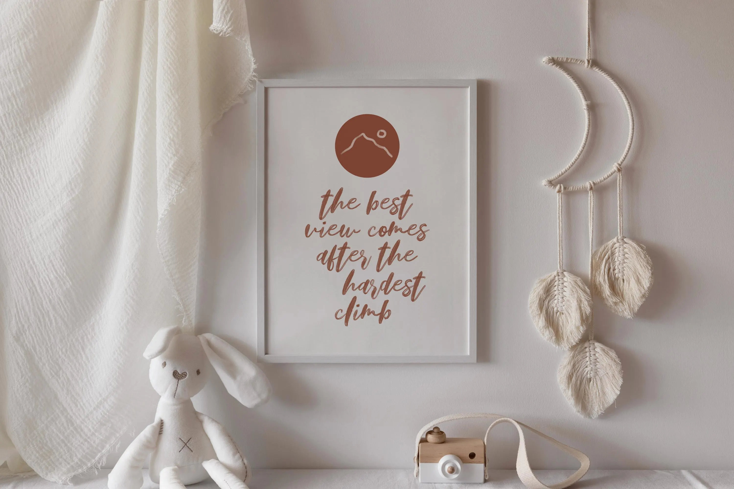 Girls Room Decor Best View Comes After Hardest Climb Inspirational Wall Art Motivational Print Girl Power Wall Art