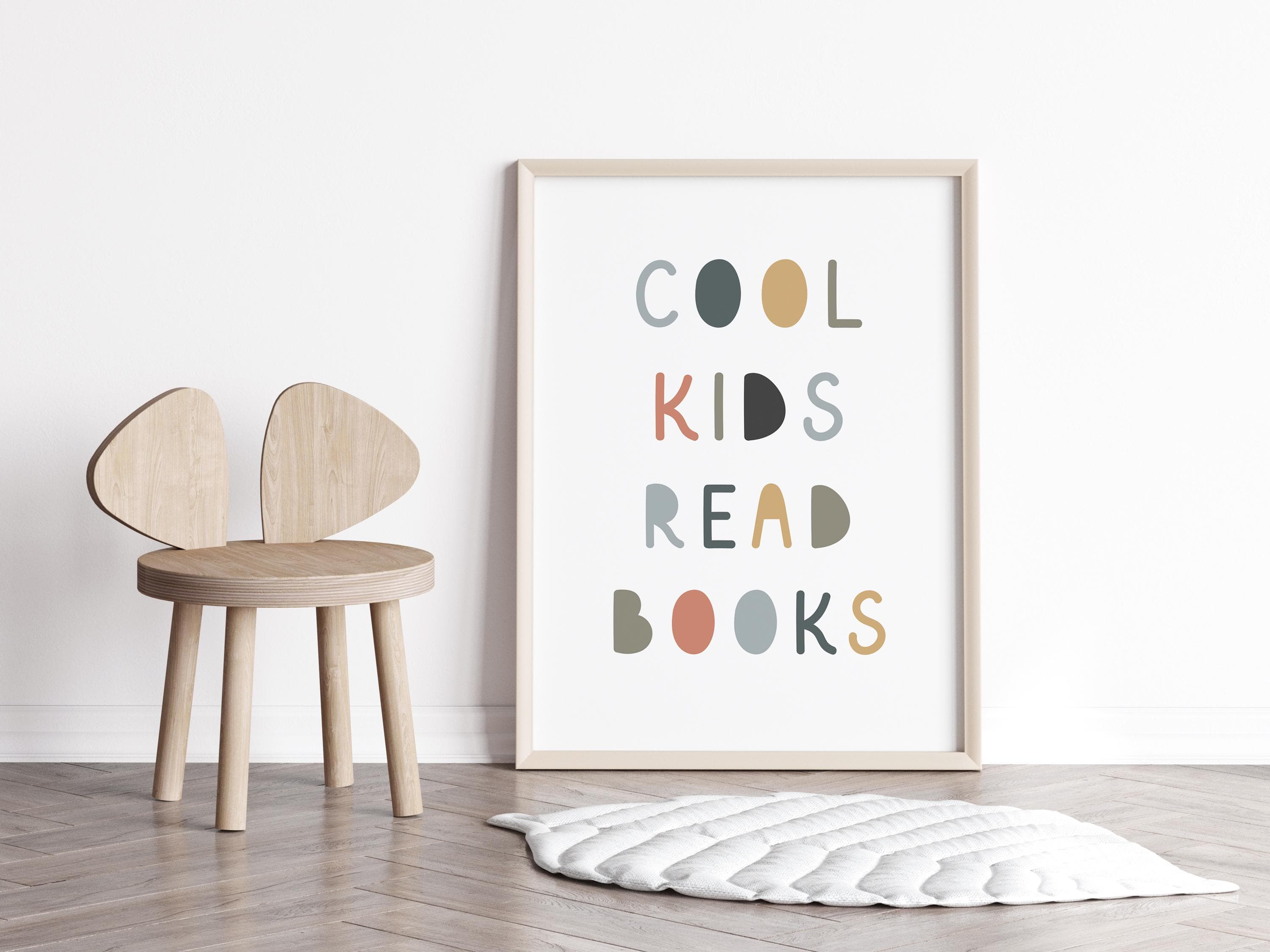 Cool kids read books read Quote Sign Book Lover Gift read corner Kids Wall Decor Playroom Reading book Classroom Printable School Decor