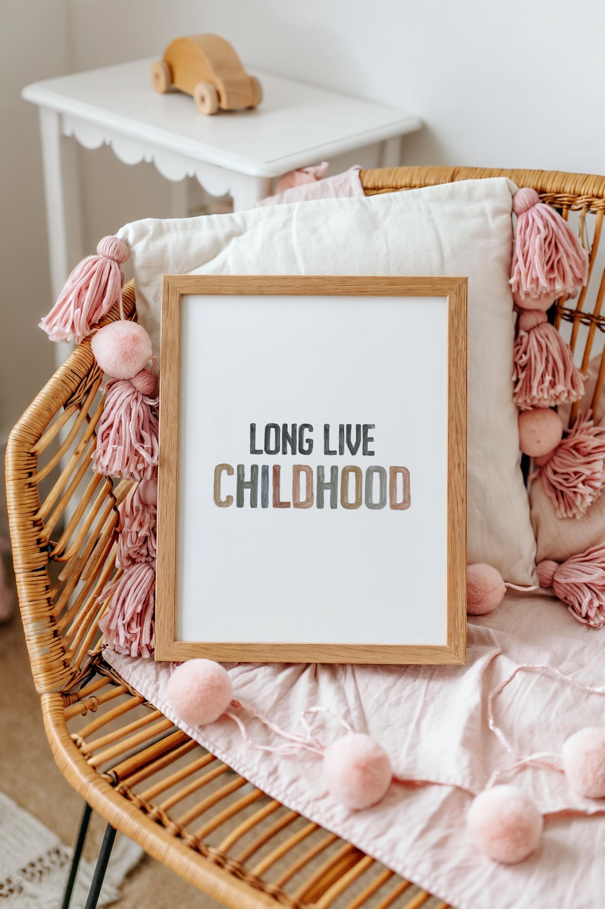 Long Live Childhood Watercolor Print for Sibling Love Kids Room Wall Art Family Bond Print with Childhood Theme Whimsical Sibling Love