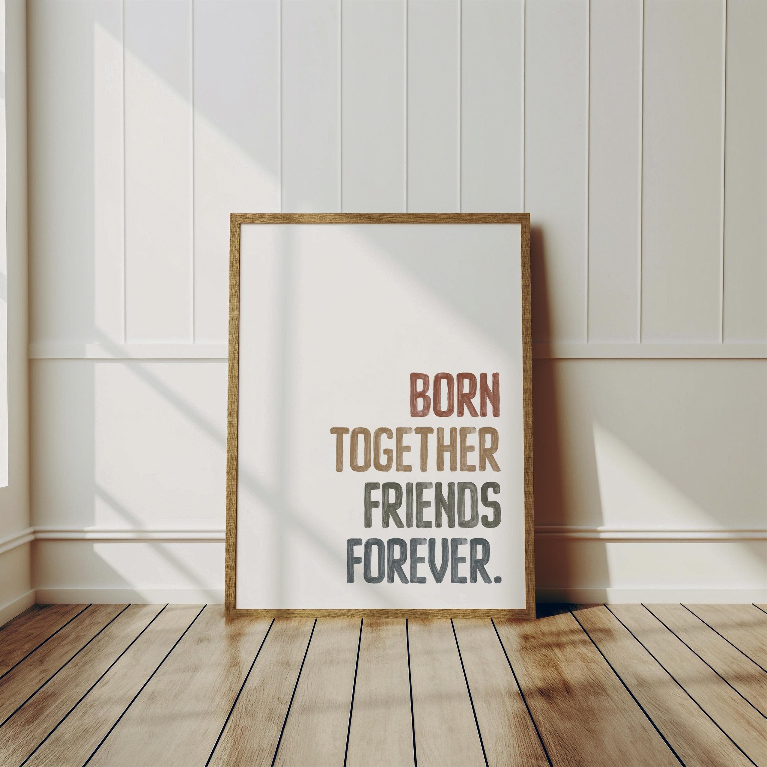 Charming Twins Baby Decor Friends Forever Nursery Wall Art Adorable Twins Sign for Nursery Together Forever Unique Twin Gift - image 5