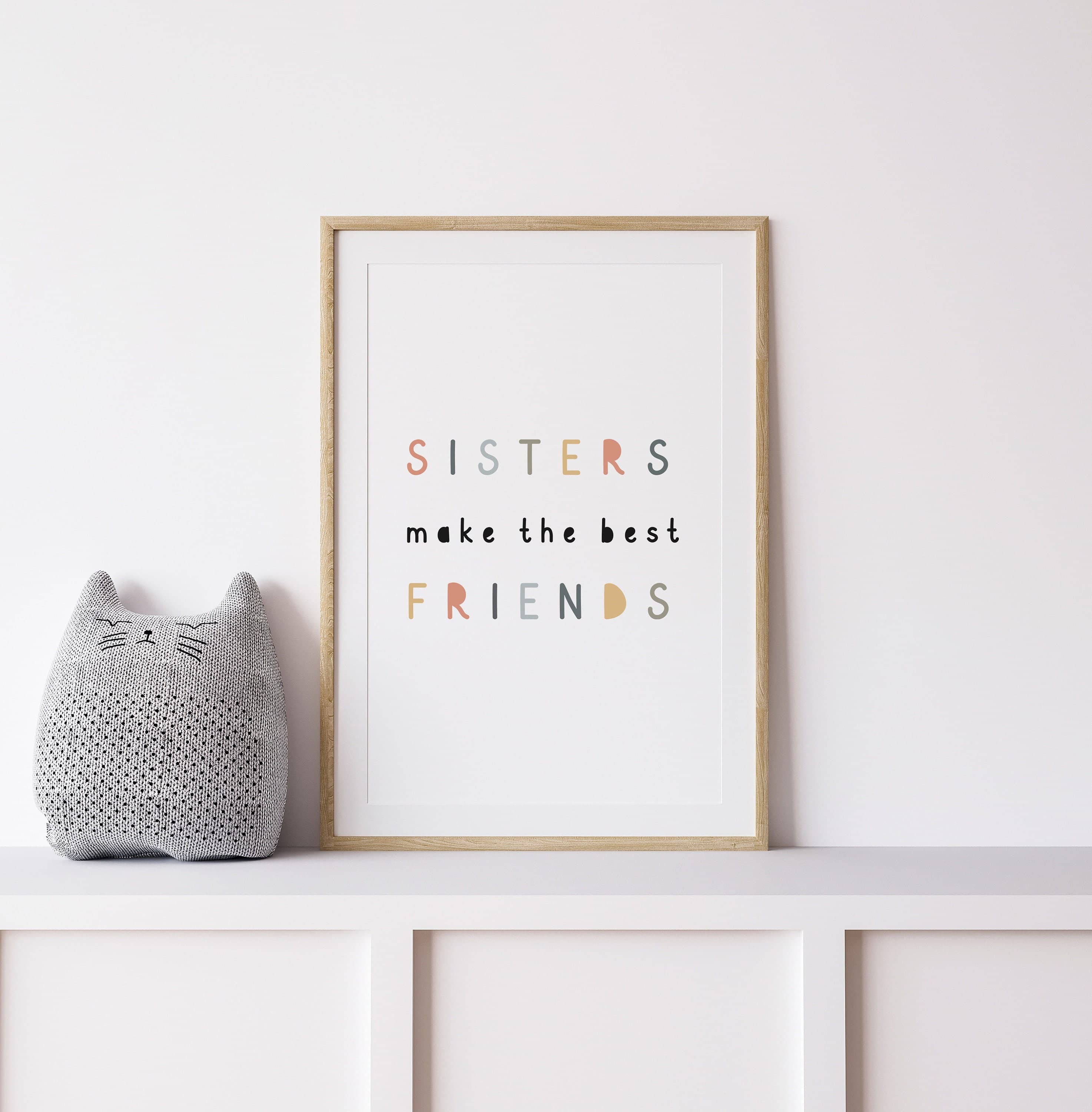 Sisters Make The Best Friends Printable Girl Nursery Prints Sisters Wall Art Girl Twins Nursery Decor Girls Playroom Prints - image 3