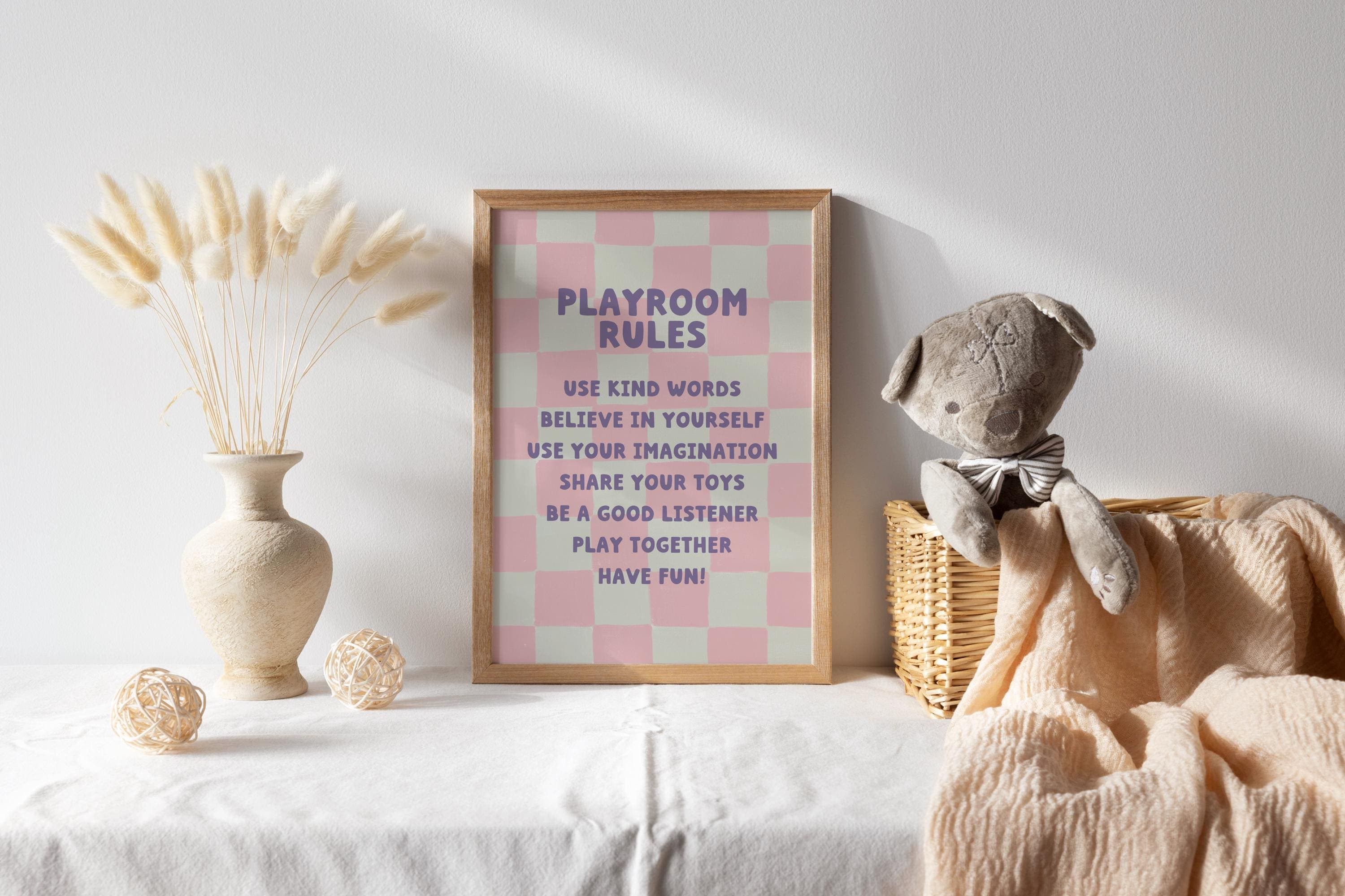 Trendy Montessori Playroom Rules Wall Art for Girls Room Fun and Functional Girls Room Rules Sign Decor Art for Children's Spaces - image 5