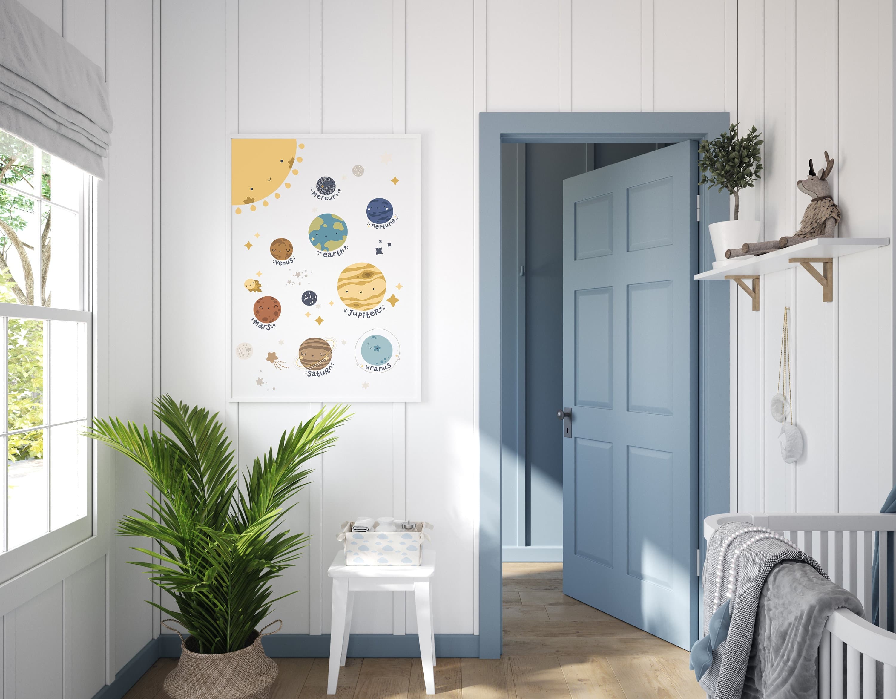 Solar System Print Learning Planets Space Nursery Poster Educational Homeschool Print Educational Playroom Decor - image 4