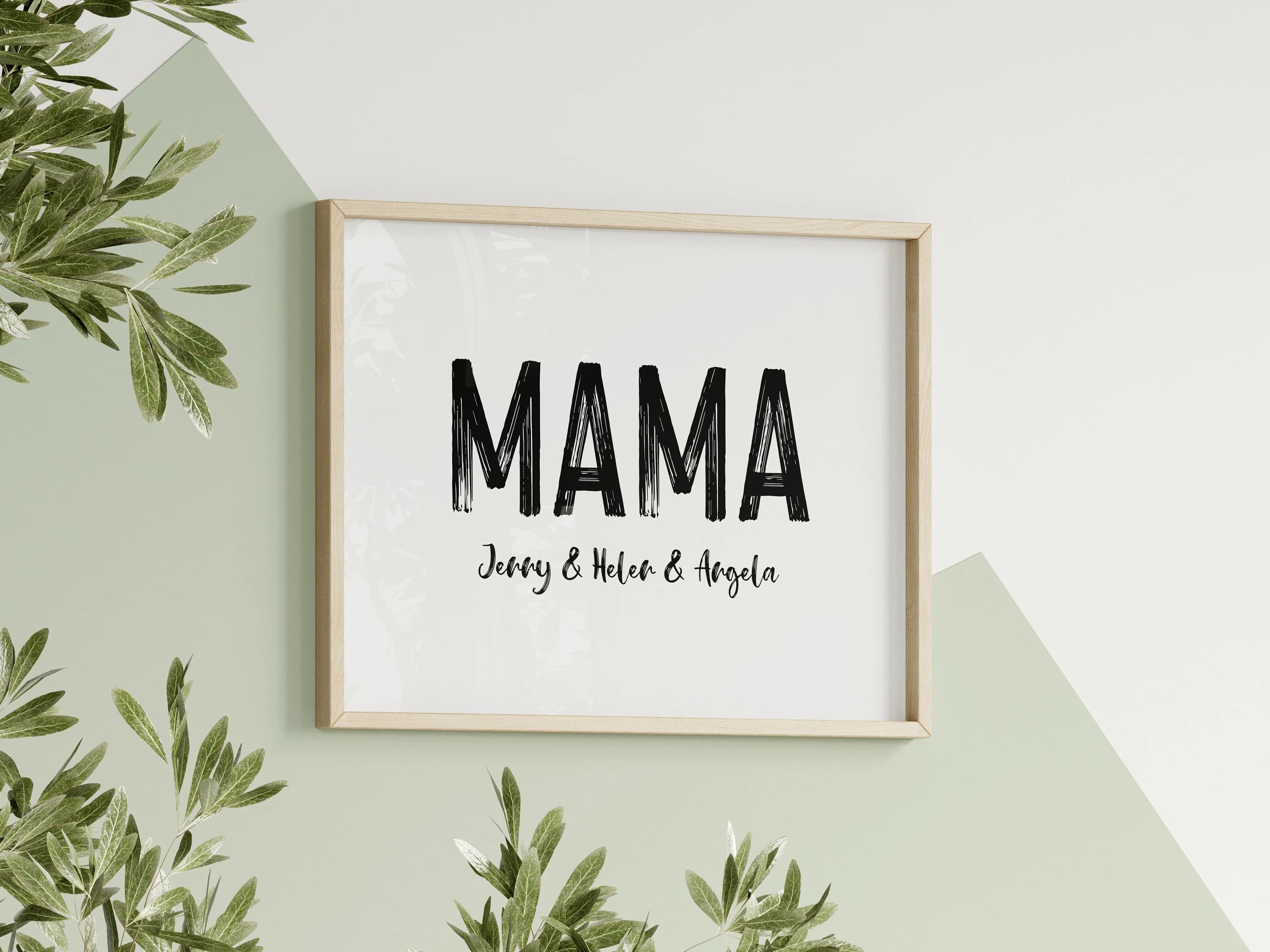 Custom Mama Personalized Print Mother's Day Wall Art Black White - image 3