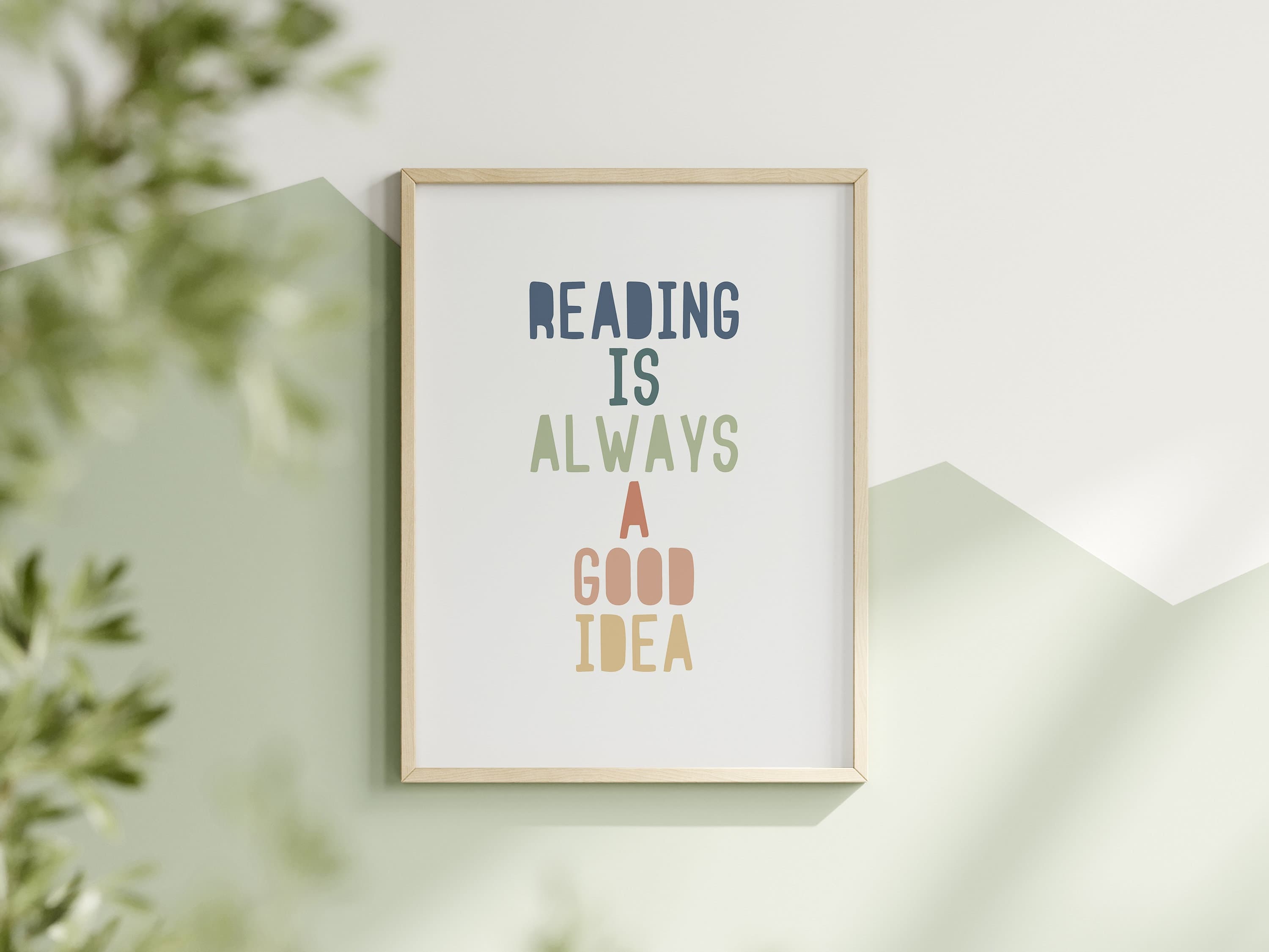Reading Corner Wall Art Reading is Always A Good Idea Printable Wall Art Teenage Girl Gifts Girls Bedroom Art Digital