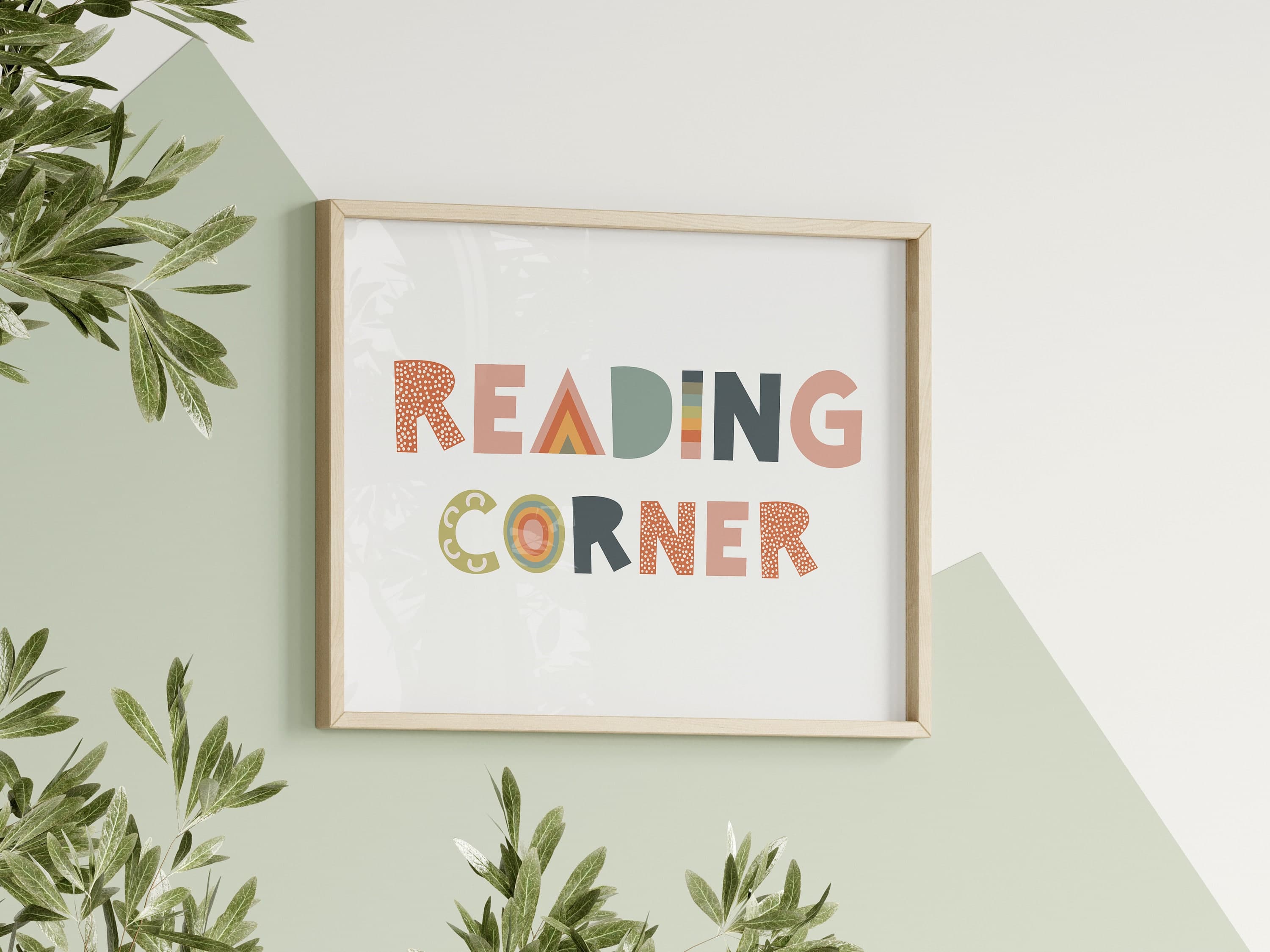 Reading Corner Sign Rainbow Kids Room Decor Montessori Wall Art - image 3