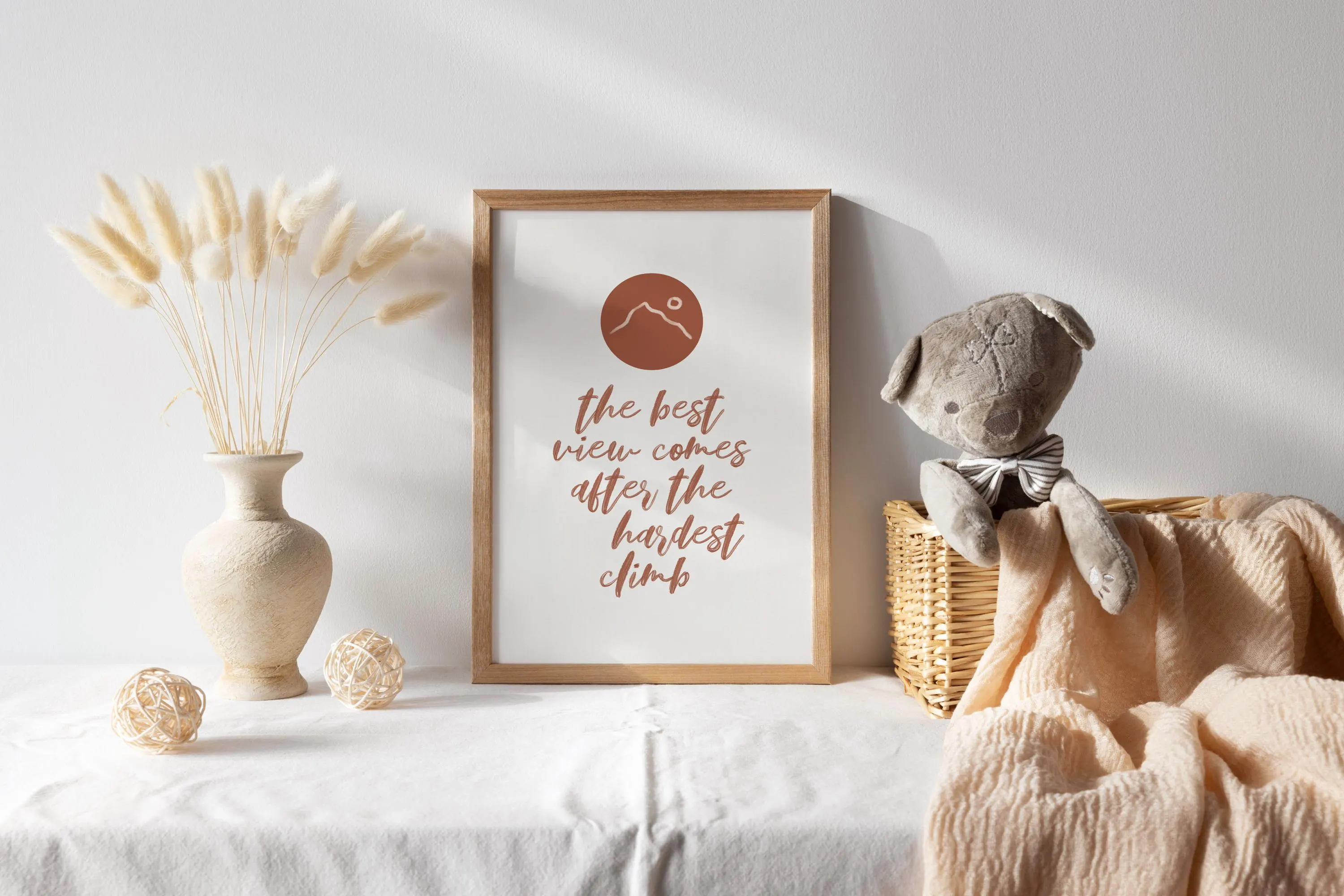 Girls Room Decor Best View Comes After Hardest Climb Inspirational Wall Art Motivational Print Girl Power Wall Art - image 5