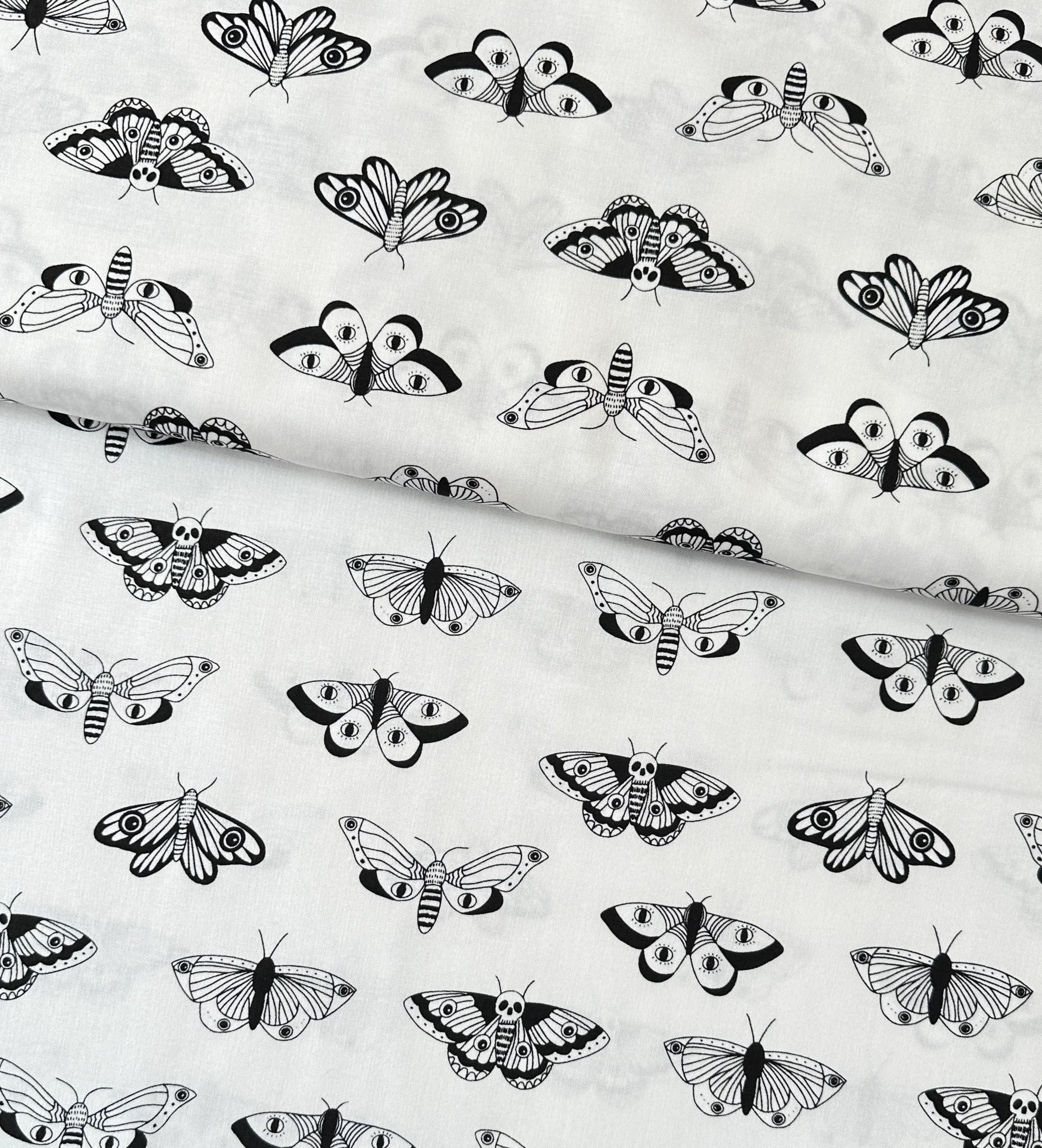 Noir by All K for Moda - Ghost, 100% Cotton Fabric, Moth Goth Fabric, By the Metre, Half Metre, Fat Quarter - image 3