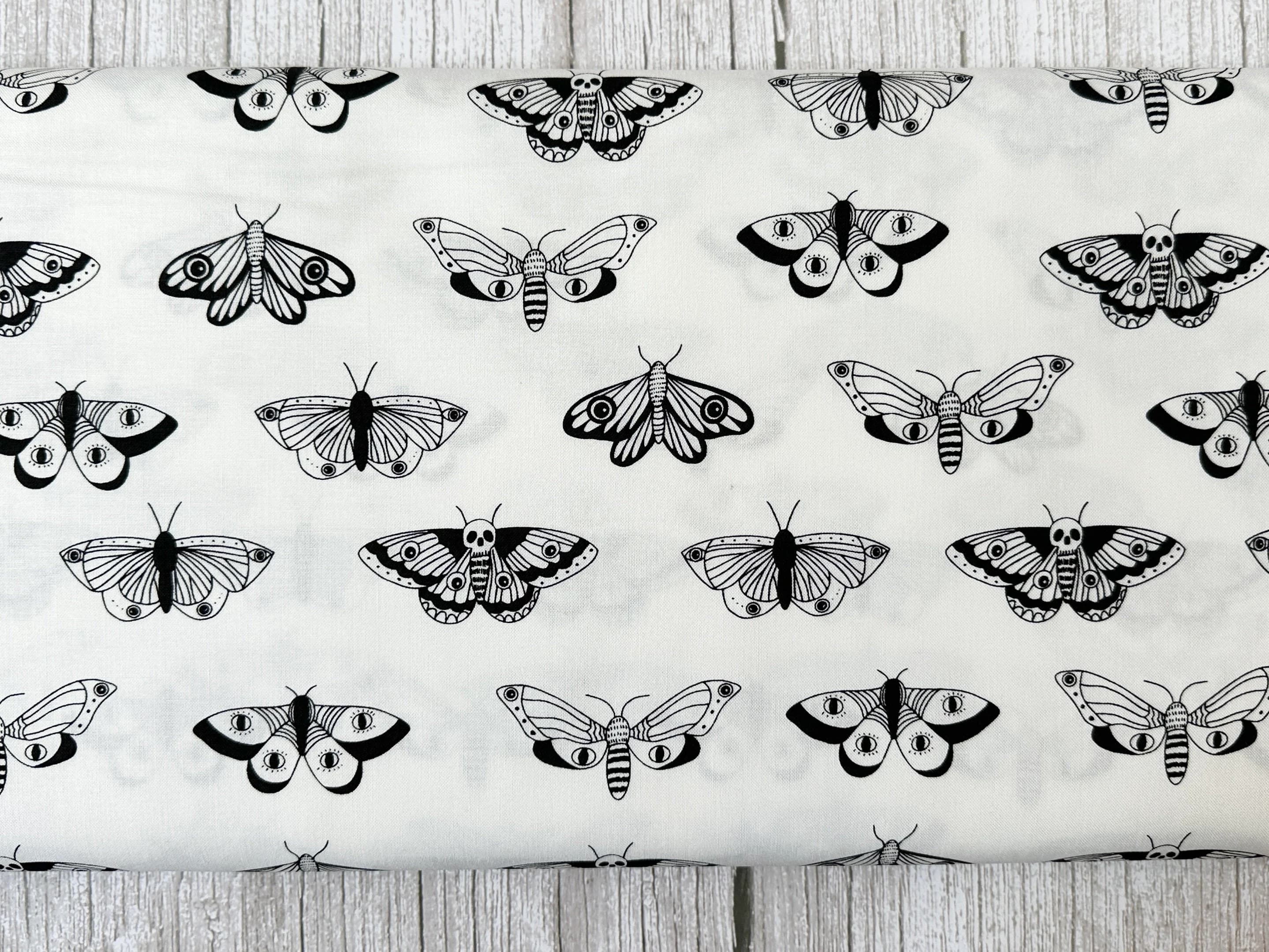 Noir by All K for Moda - Ghost, 100% Cotton Fabric, Moth Goth Fabric, By the Metre, Half Metre, Fat Quarter - image 4