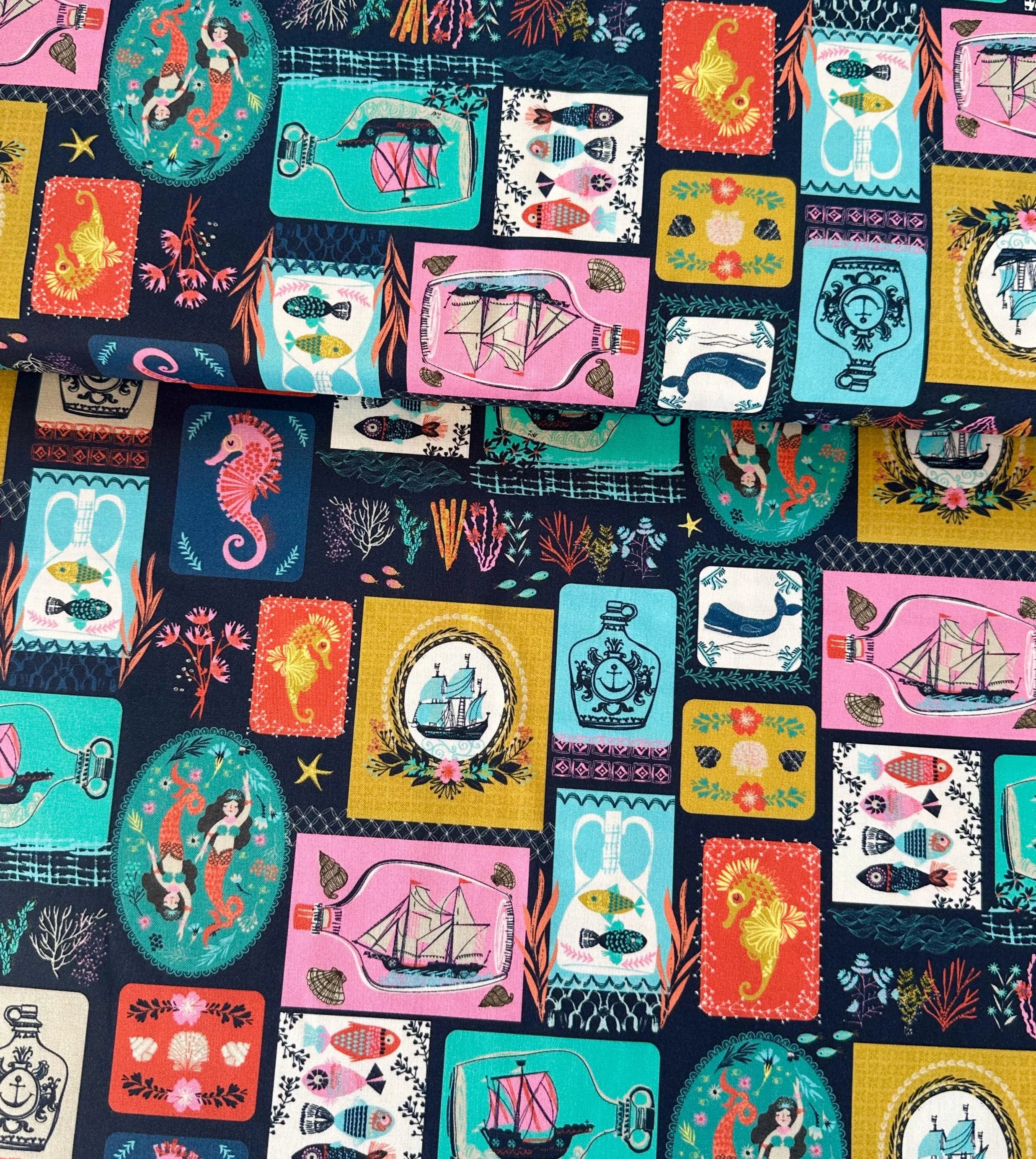 Siren Seas - Starfish and Stories By Helen Black for Thread & Ink Design Studio, 100% Cotton Fabric, by the Metre, Half Metre, Fat Quarter - image 3