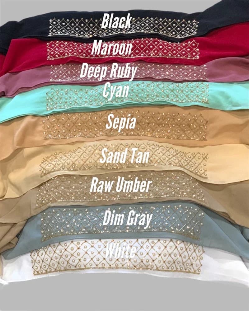 Luxury Embellished Hijab: Handcrafted Stone Bridal Scarf - image 4