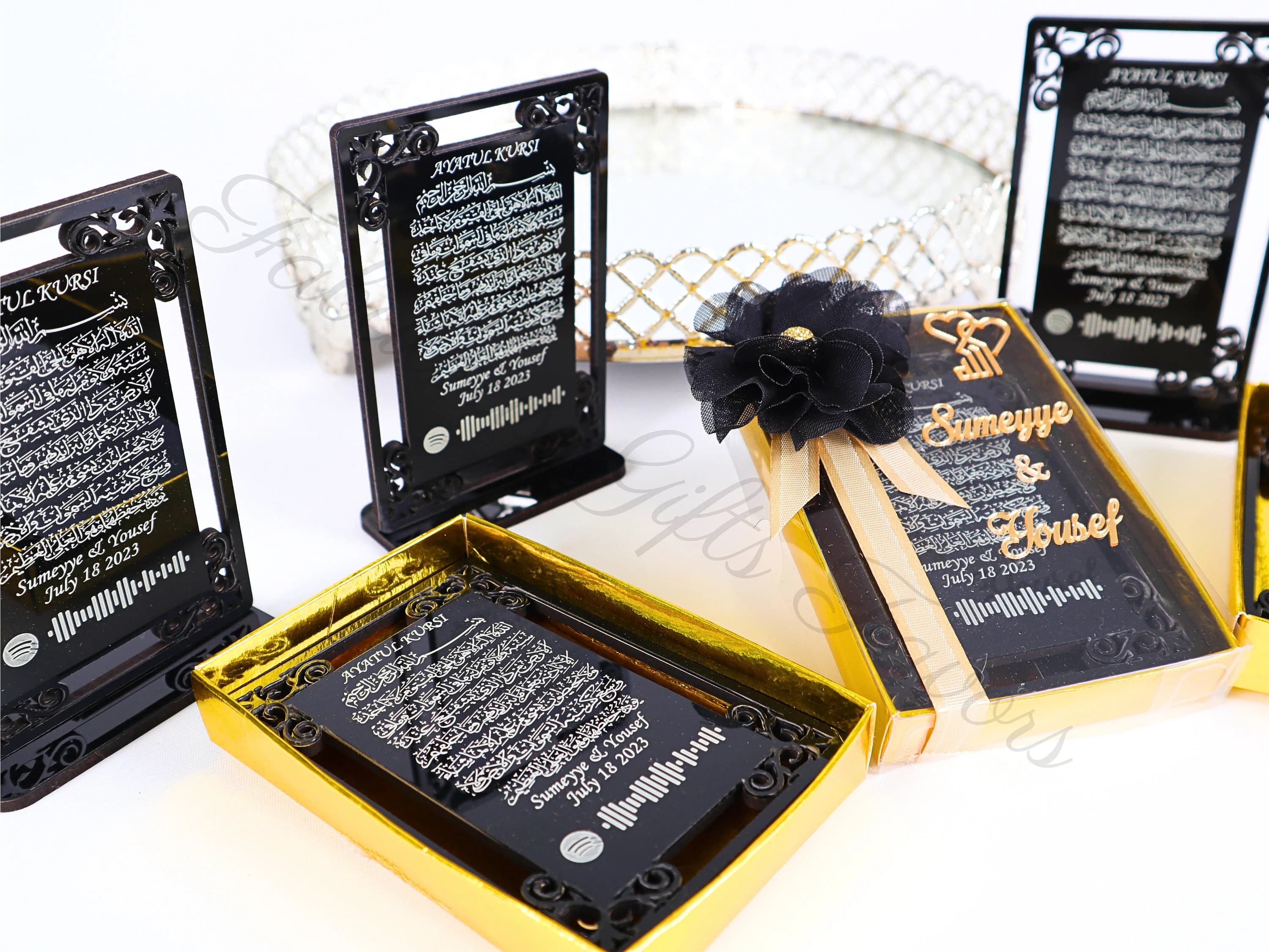 Personalized Ayatul Kursi on Stand Favors for Guests, Home Décor, Wedding Baby Shower Birthday Ameen Islamic Muslim Party Favors Gifts