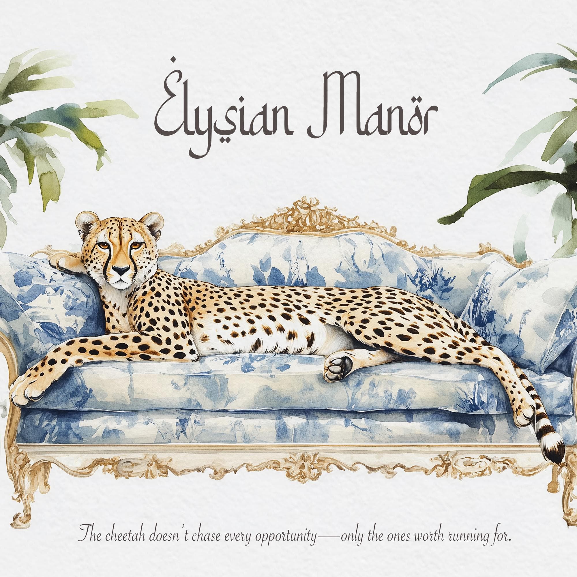 Cheetah Frame TV Art Chinoiserie, works as desktop wallpaper, includes printable version - image 3