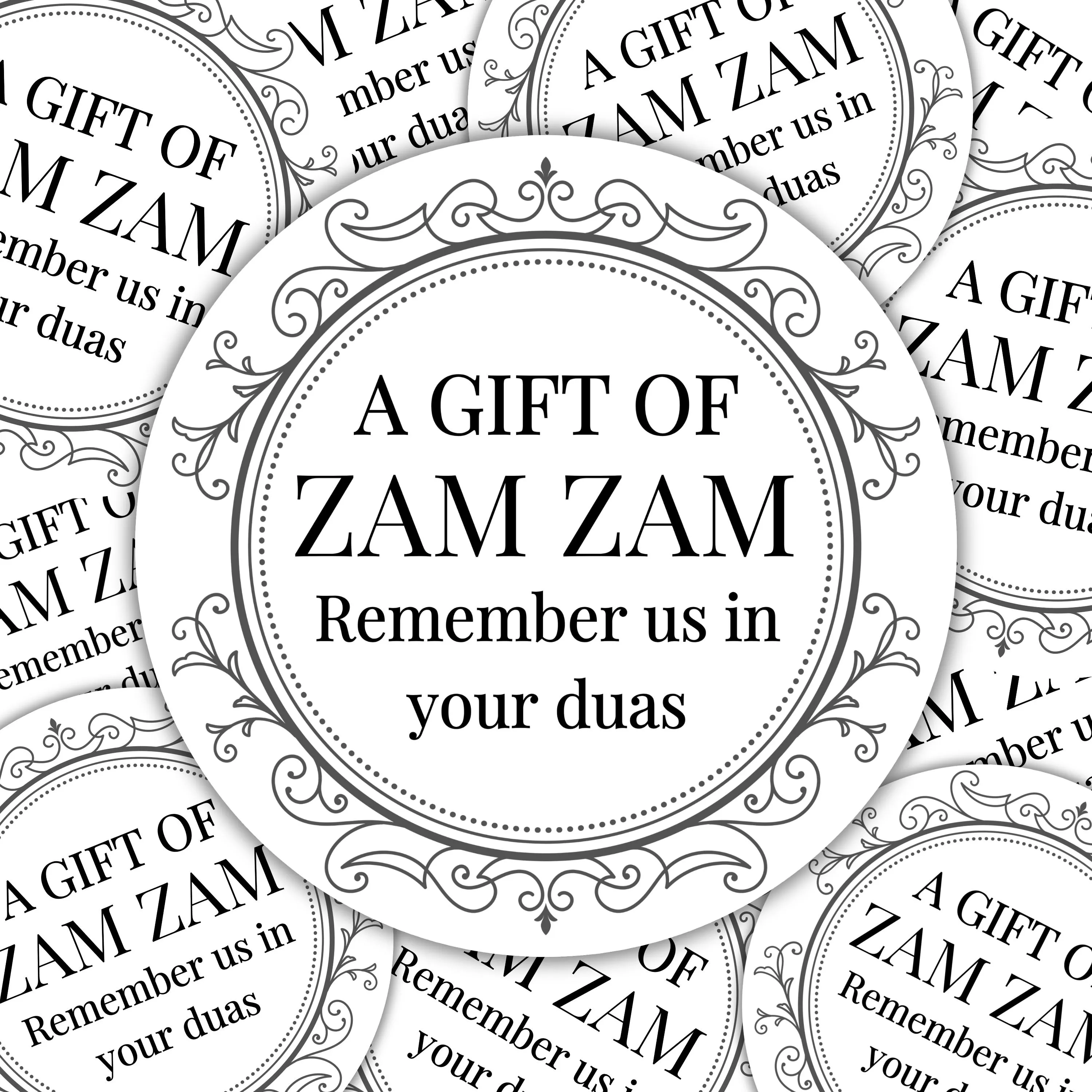 Zam Zam Labels Stickers Water Bottle Gift Wrap Personalised Custom Decorative Gift Tags ZamZam Favour Umrah Mubarak Eid Mubarak Nikkah Event