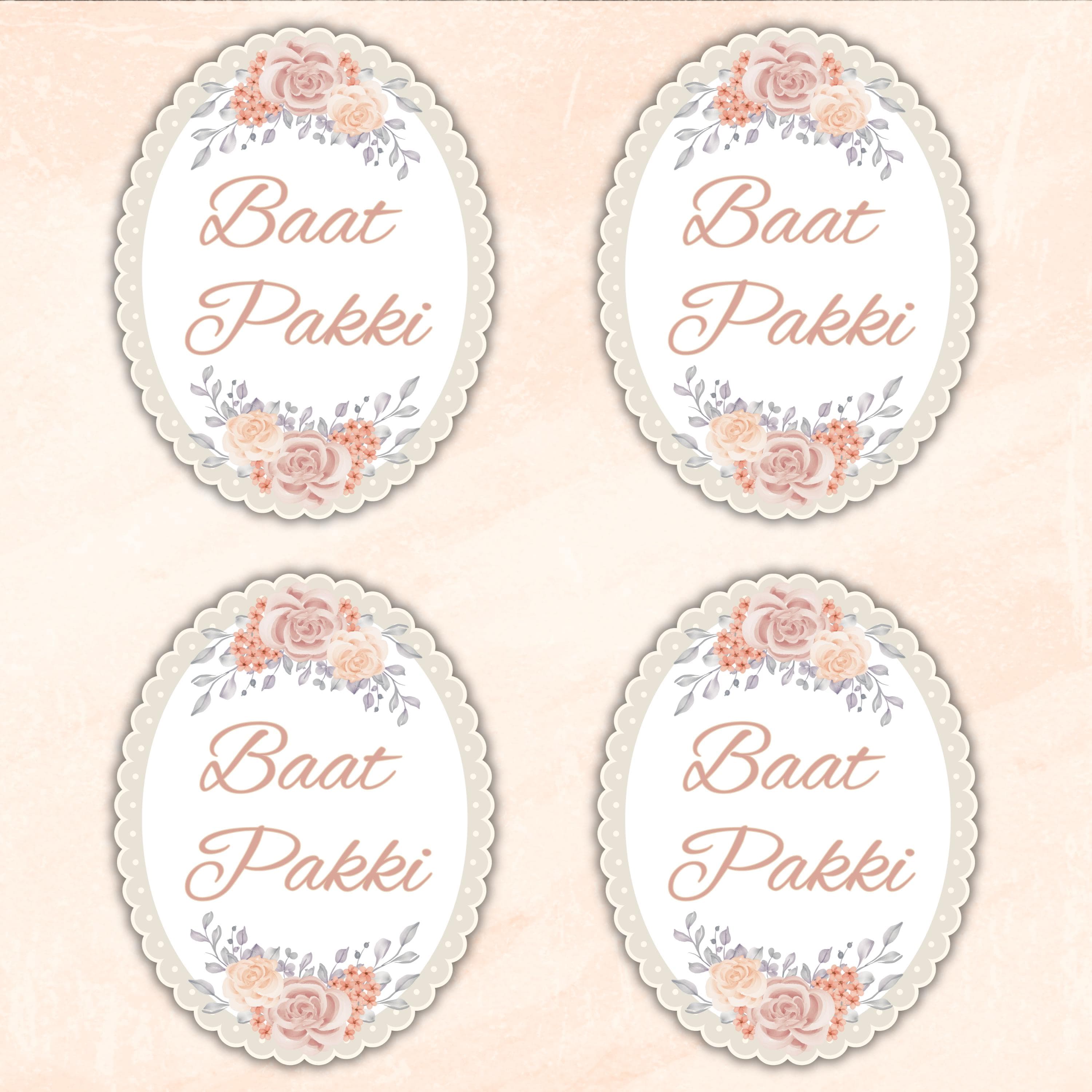 Baat Pakki Engagement Stickers Labels Decor Gift Favours Wedding Congratulations Muslim Islamic Wedding Favour Celebration Party Glossy - image 4