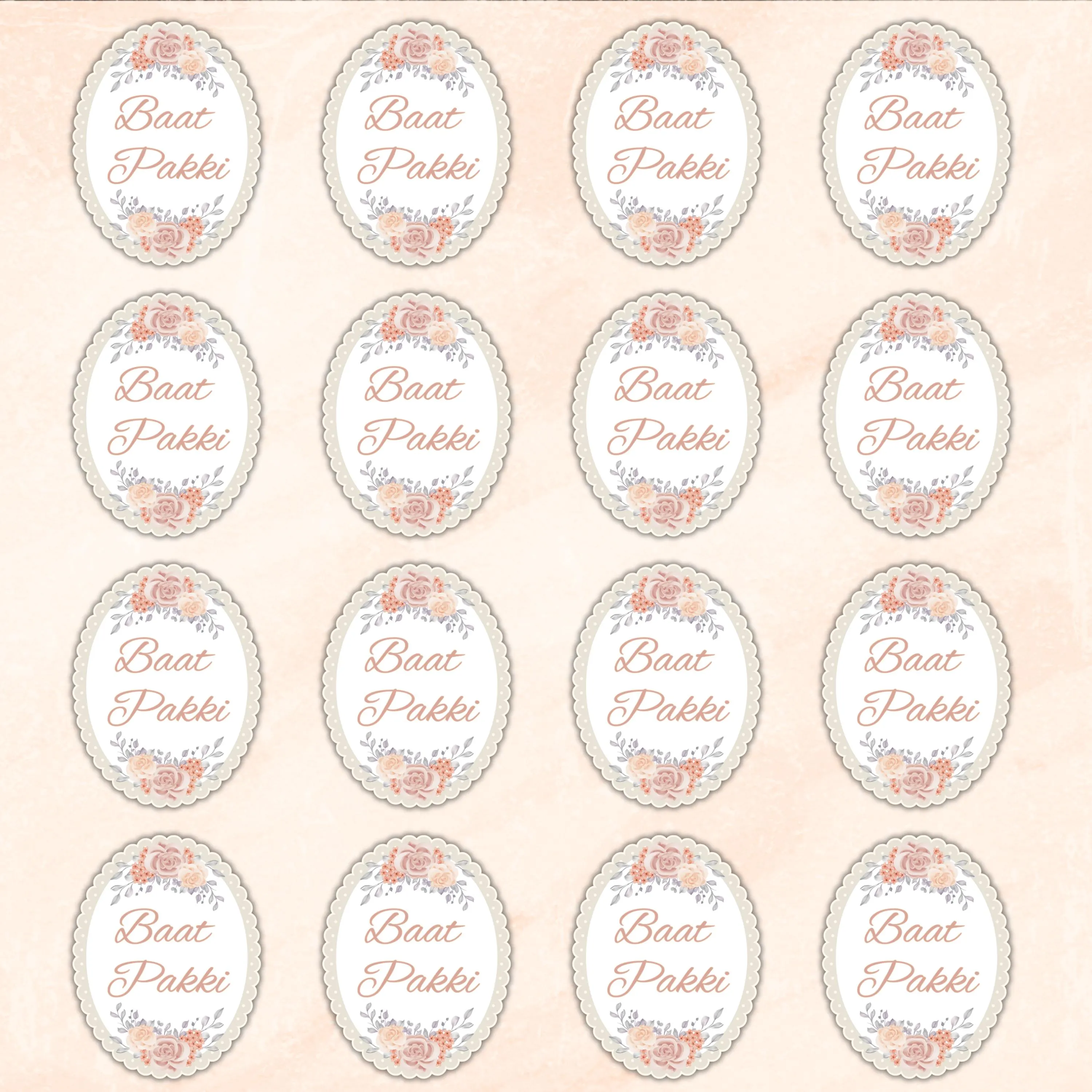 Baat Pakki Engagement Stickers Labels Decor Gift Favours Wedding Congratulations Muslim Islamic Wedding Favour Celebration Party Glossy - image 5