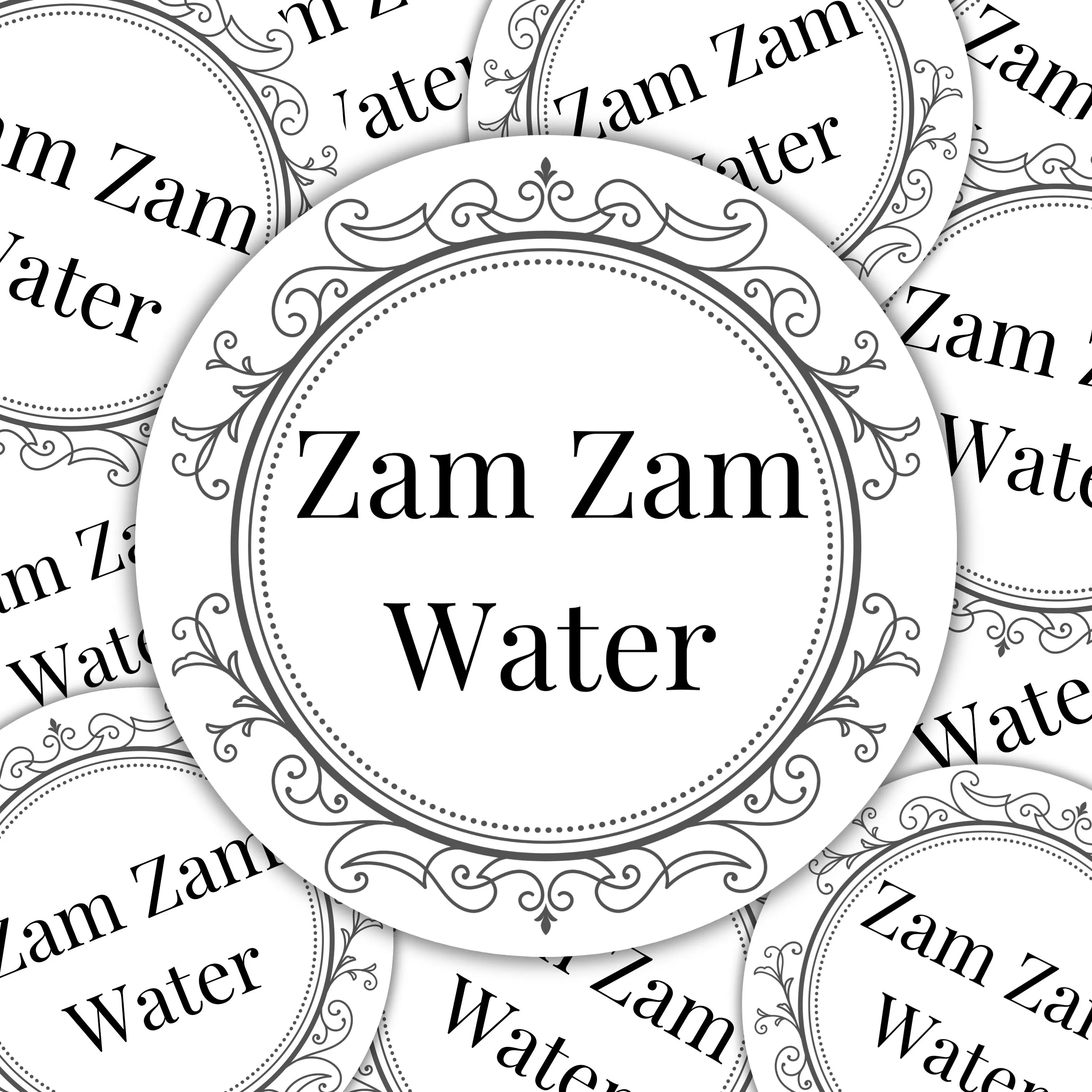 Zam Zam Labels Stickers Water Bottle Gift Wrap Personalised Custom Decorative Gift Tags ZamZam Favour Umrah Mubarak Eid Mubarak Nikkah Event
