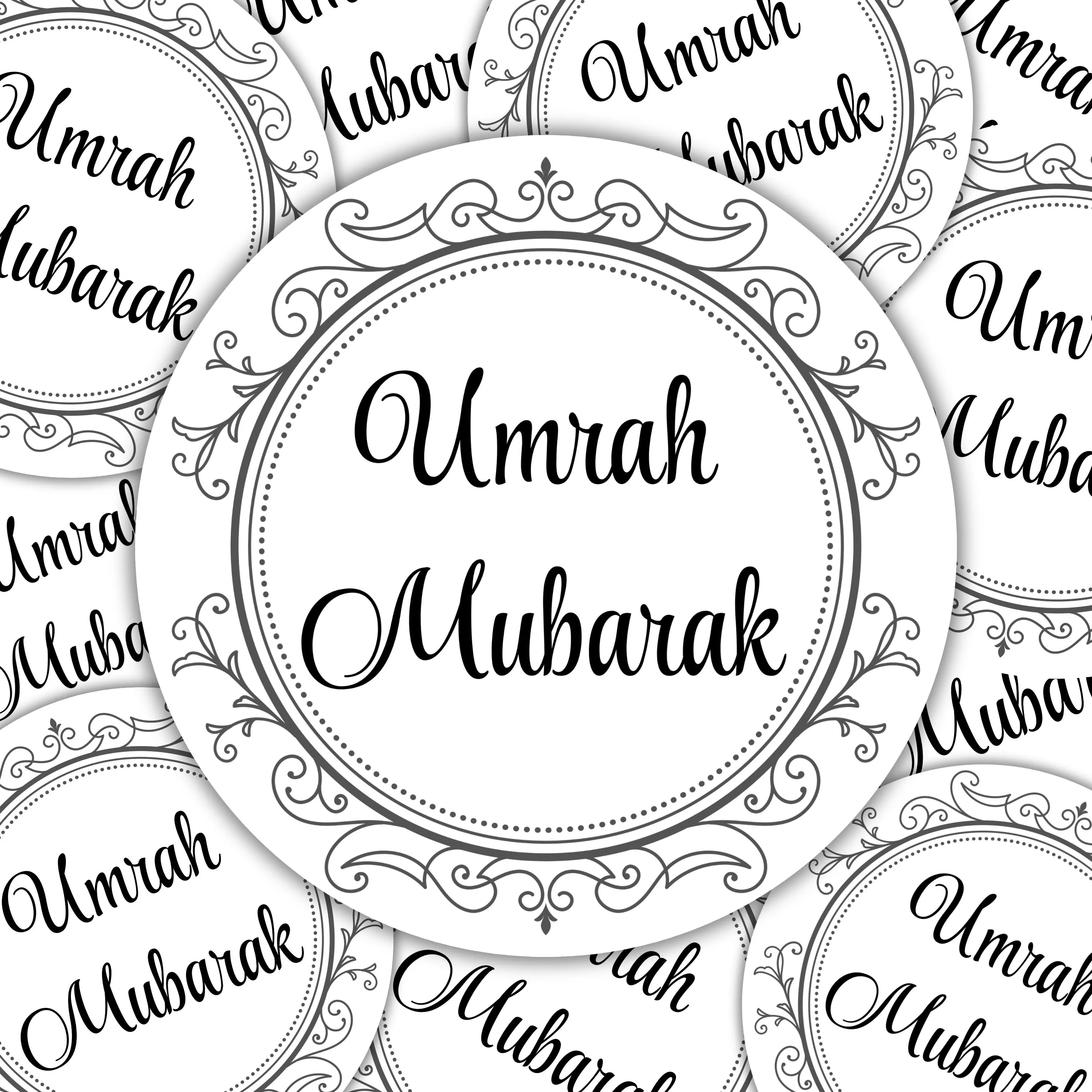 Umrah Mubarak Labels Stickers, Islamic Gift Tags Muslim Gift Stickers Party Favors, Islamic Decoration Gift Boxes Zam Zam Water Dates Kajoor