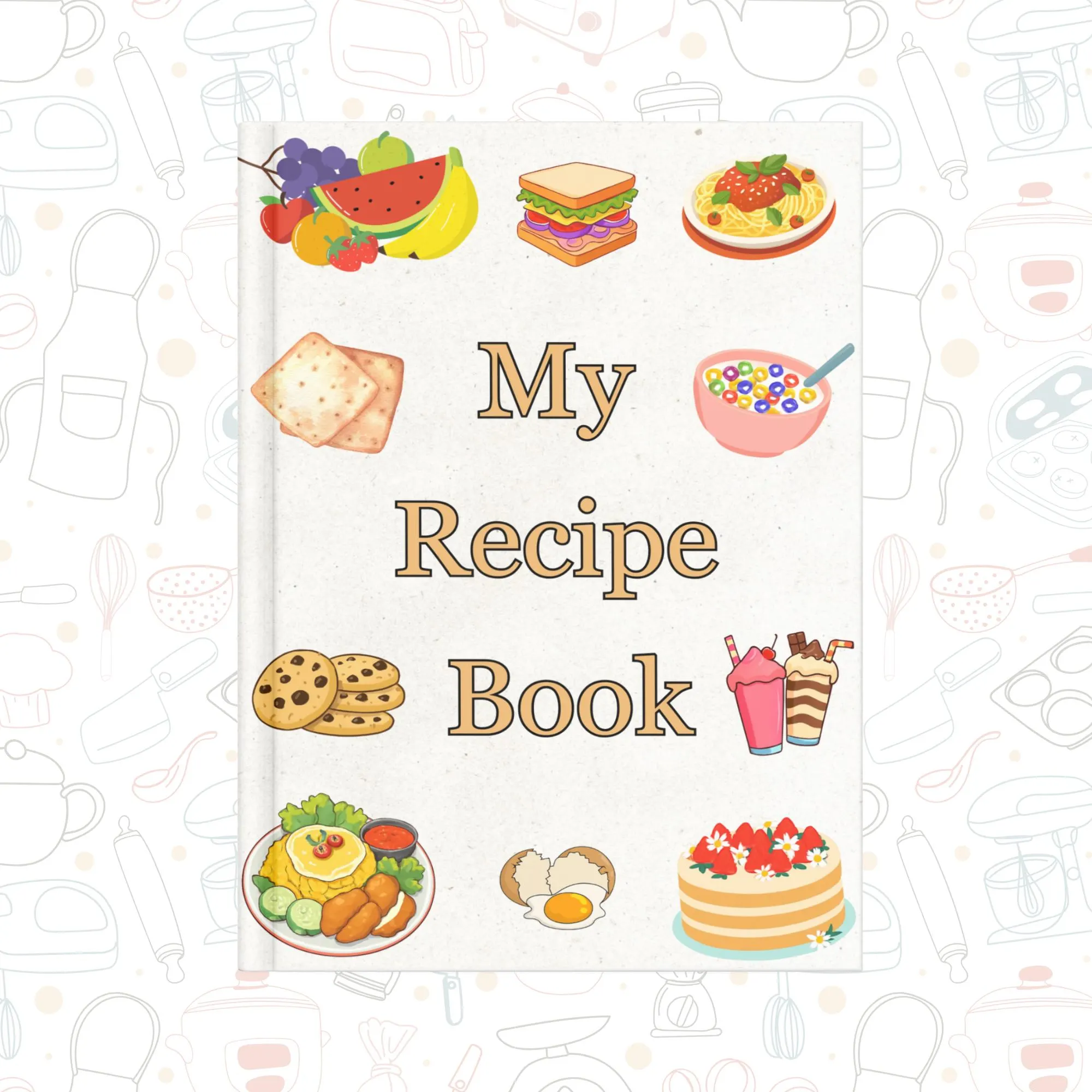 Food Handbook Front Page Cover Recipe Book Binder Cover Template Digital Printable Editable Cookbook Journal Kitchen Meal Planner Title Page - image 5
