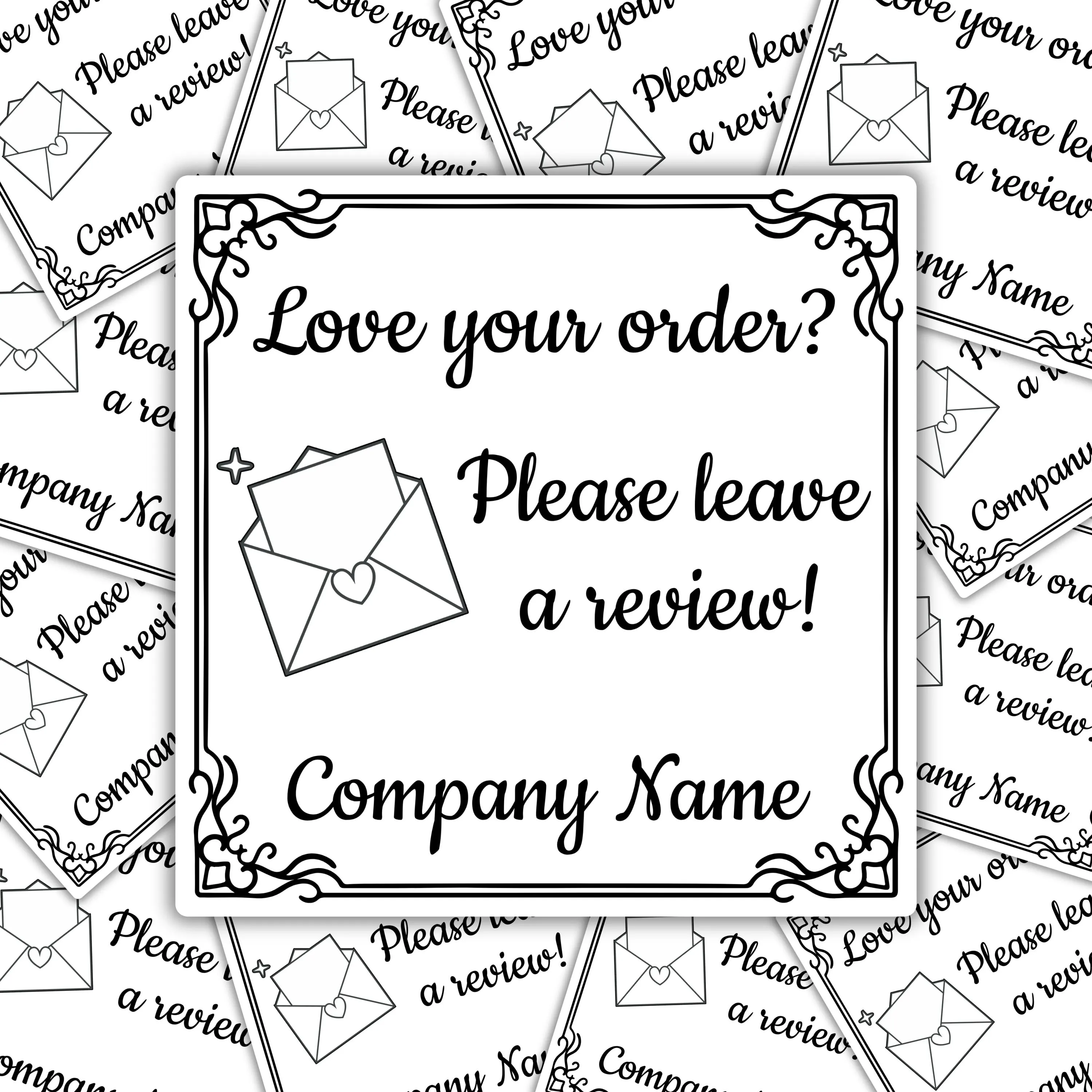 Feedback Review Request Stickers Labels Rate Us Shop Small Business Packaging Personalised Custom Happy Mail for Online Sellers Thank You