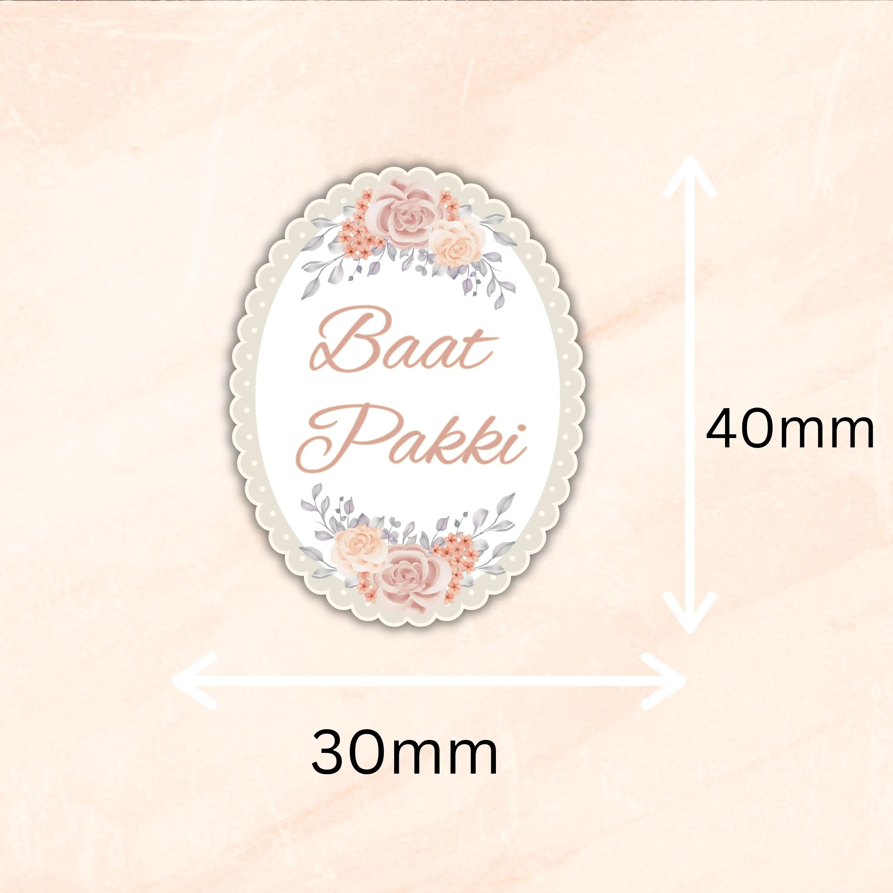 Baat Pakki Engagement Stickers Labels Decor Gift Favours Wedding Congratulations Muslim Islamic Wedding Favour Celebration Party Glossy - image 3
