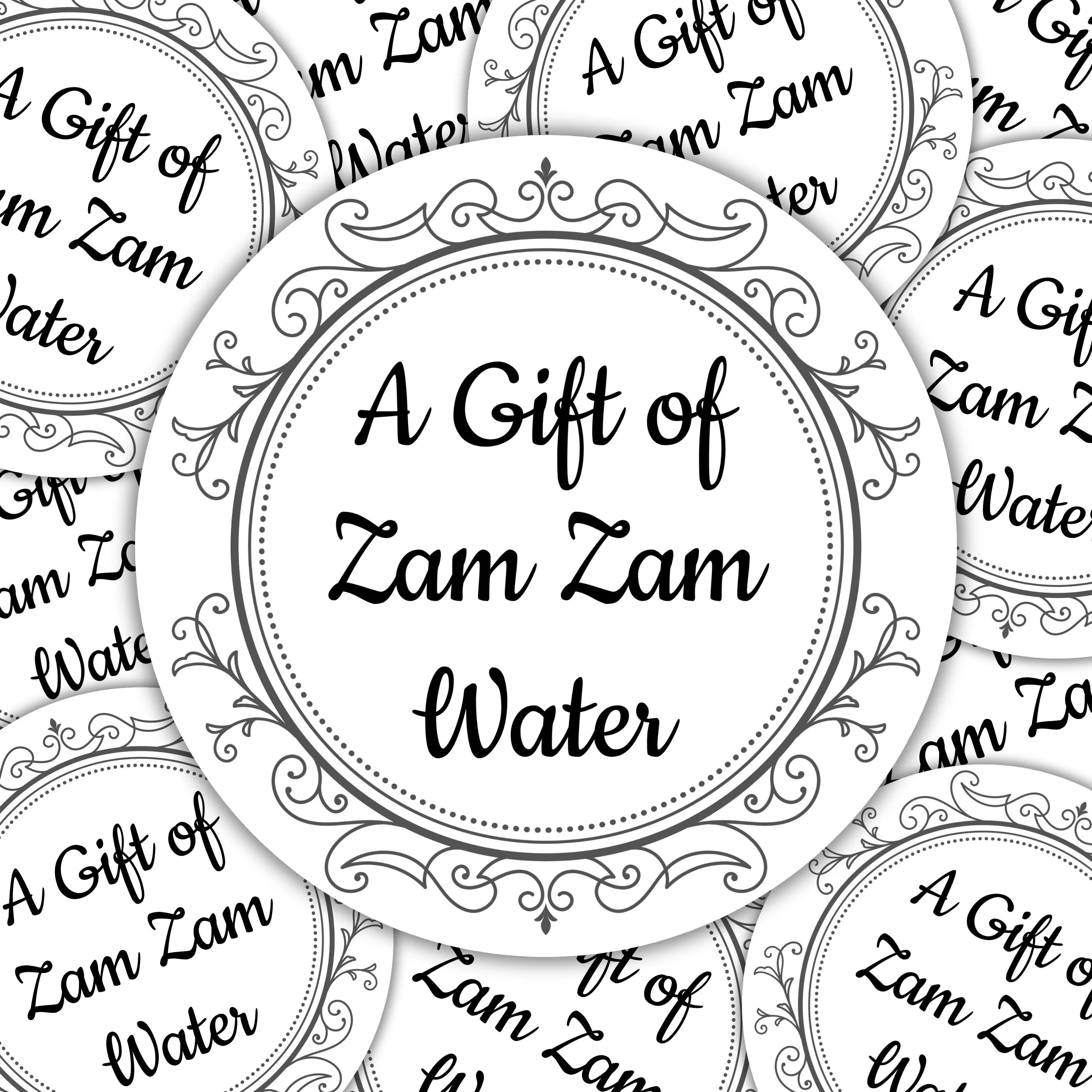 Zam Zam Labels Stickers Water Bottle Gift Wrap Personalised Custom Decorative Gift Tags ZamZam Favour Umrah Mubarak Eid Mubarak Nikkah Event