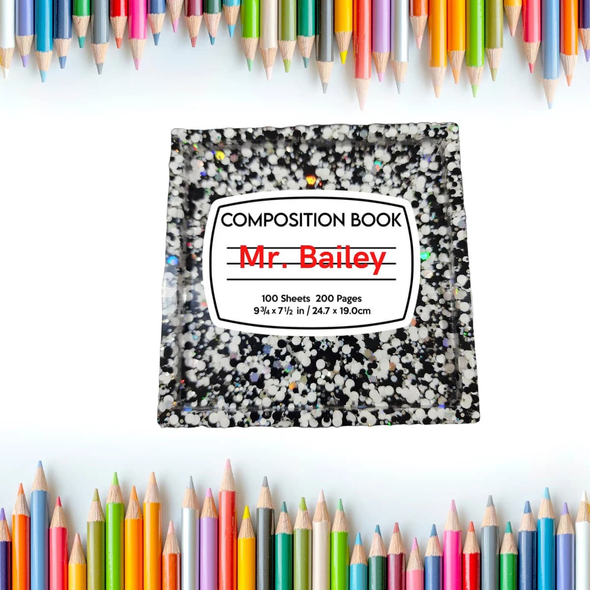 Personalized Teacher Coaster: Notepad Holder & Paperweight Gift Set - image 4