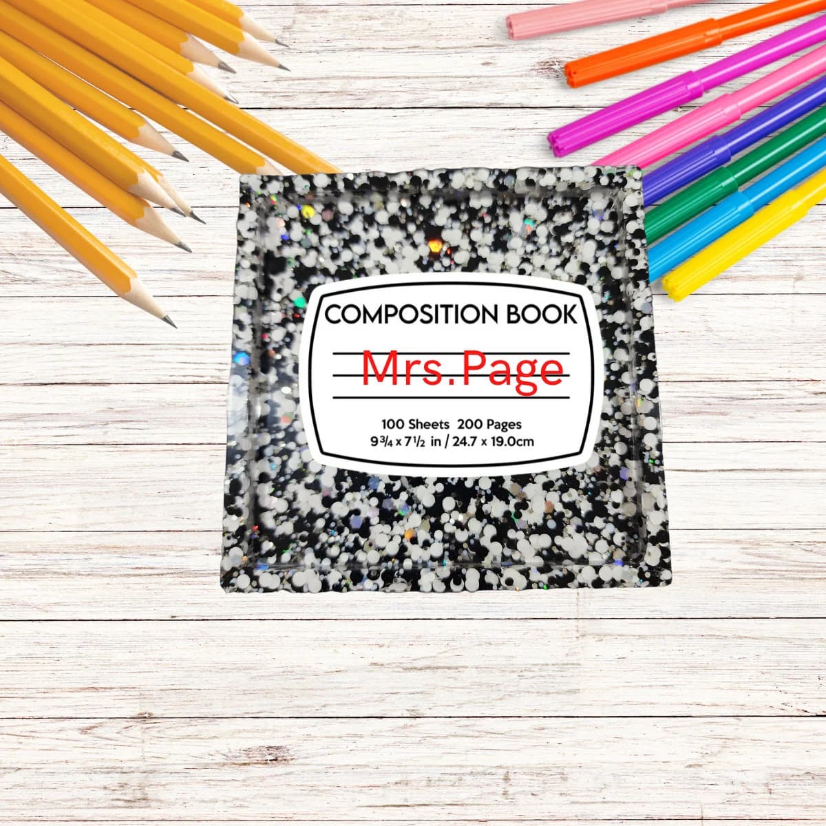 Personalized Teacher Coaster: Notepad Holder & Paperweight Gift Set - image 3