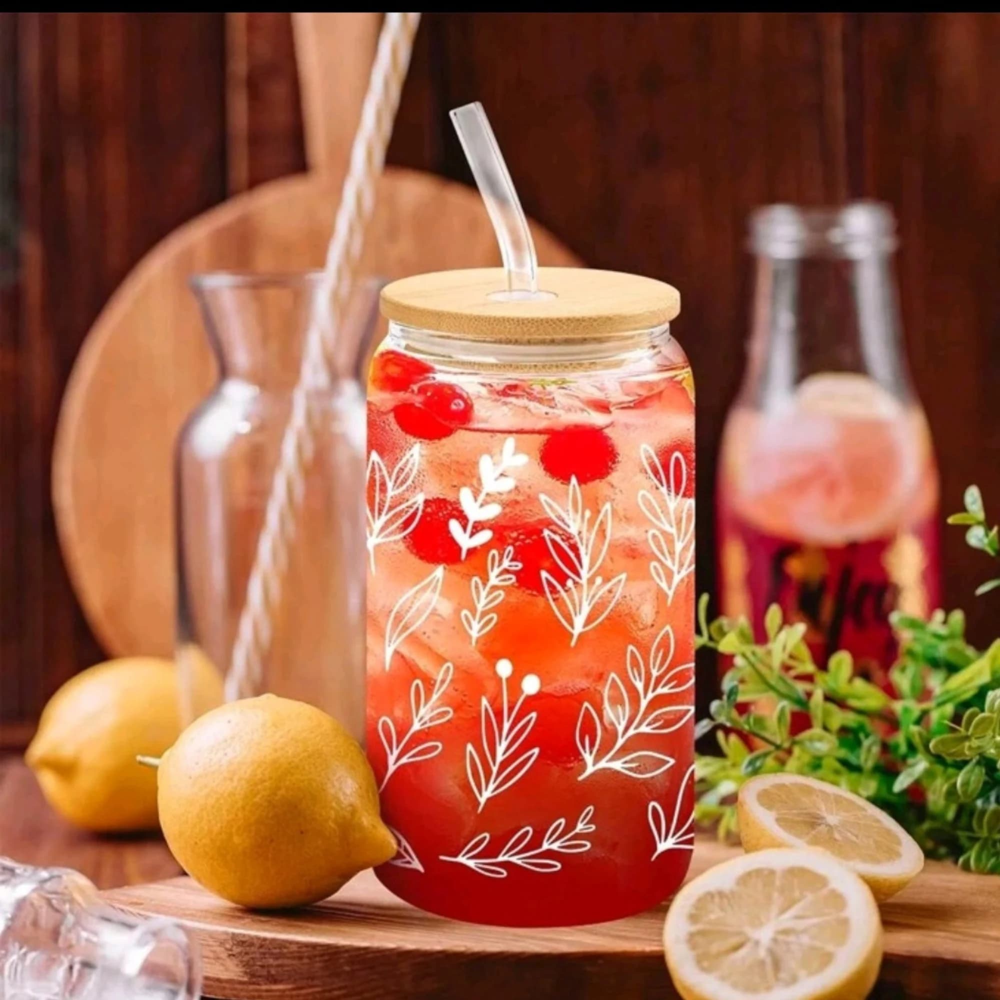 Wildflower Glass Can Cup-Teachers Gift-Summer Vibes