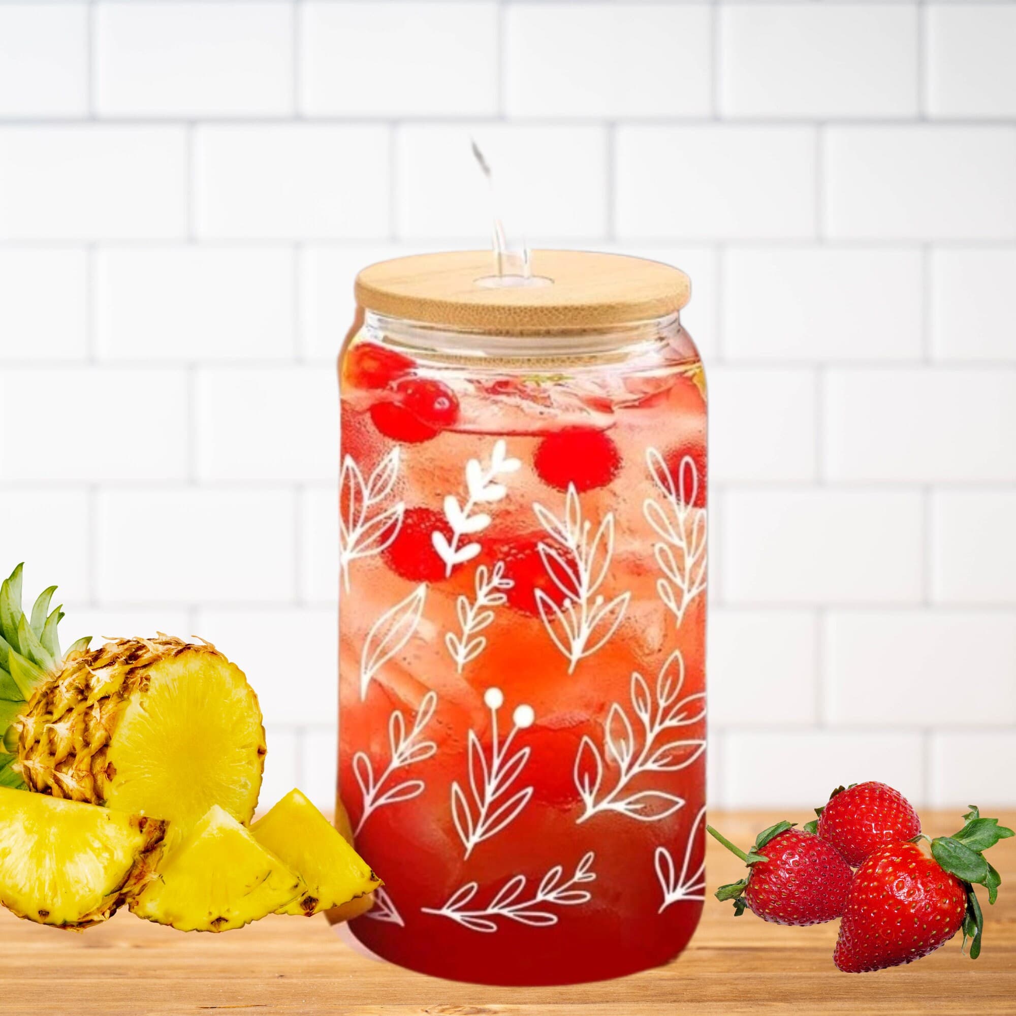 Wildflower Glass Can Cup-Teachers Gift-Summer Vibes - image 3