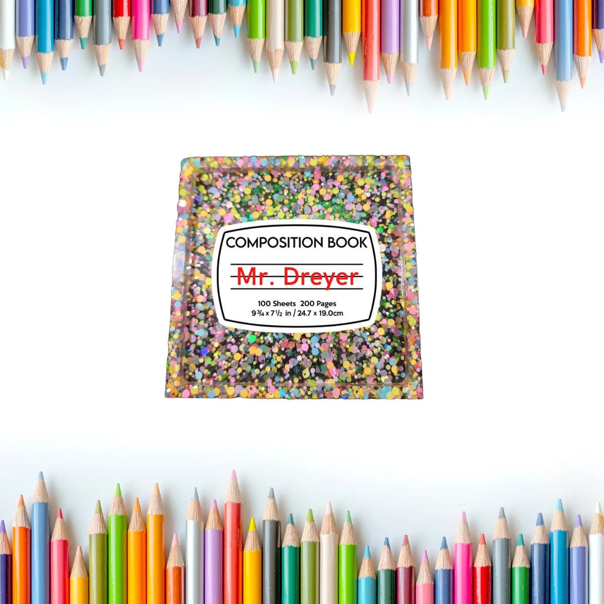 Personalized Teacher Coaster: Notepad Holder & Paperweight Gift Set - image 2