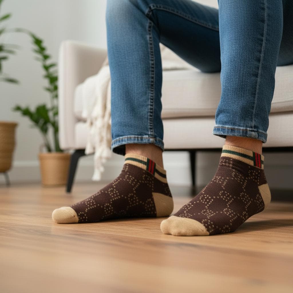 Men’s Ankle Socks 5 Pack | Designer Party Wear Inspired Casual, Breathable Cotton Low Cut Socks | Everyday Streetwear Gift - image 3