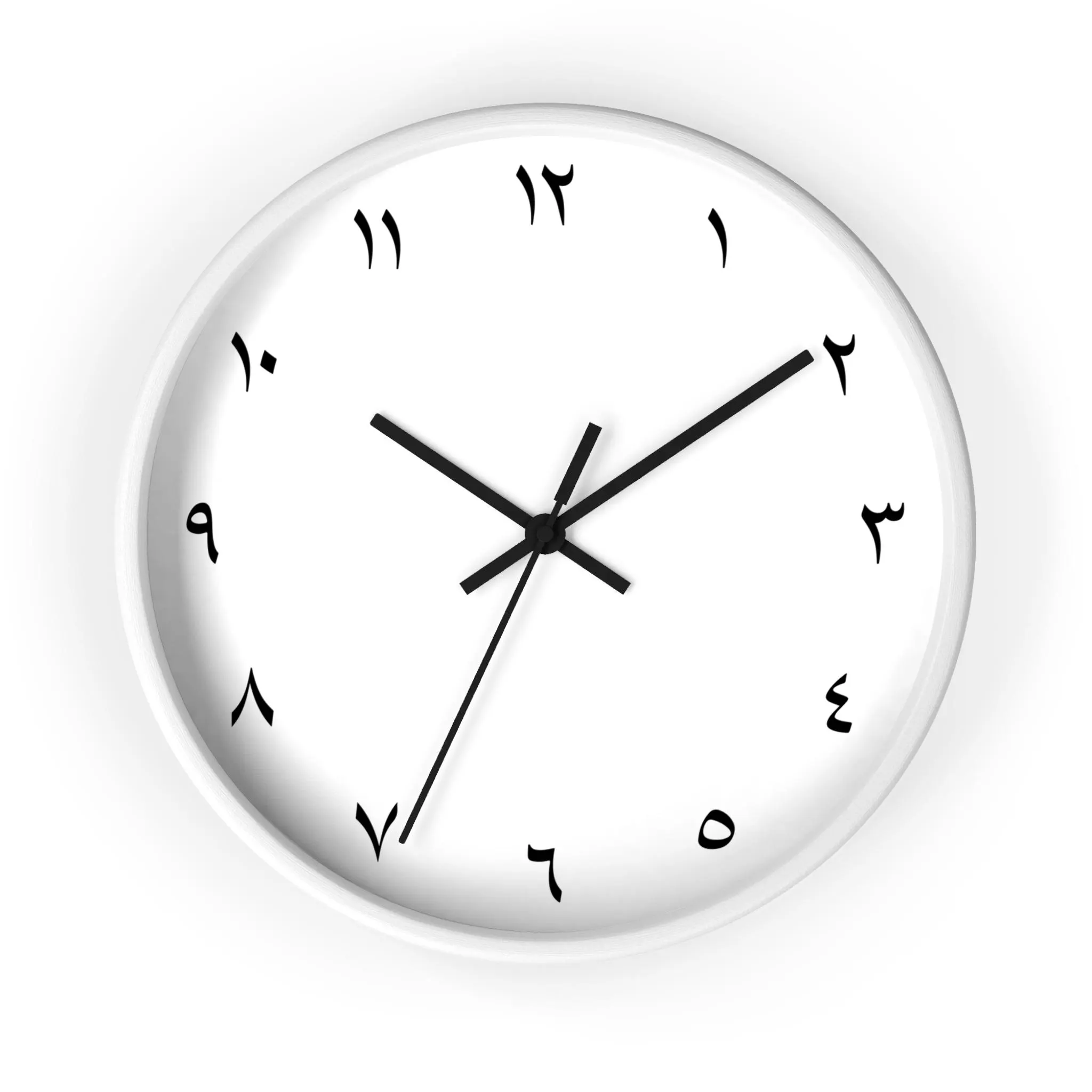 Minimalist Arabic Wall Clock / Black Arabic Numbers on white background / Modern analog Clock design with beautiful Arabic numerals - image 4