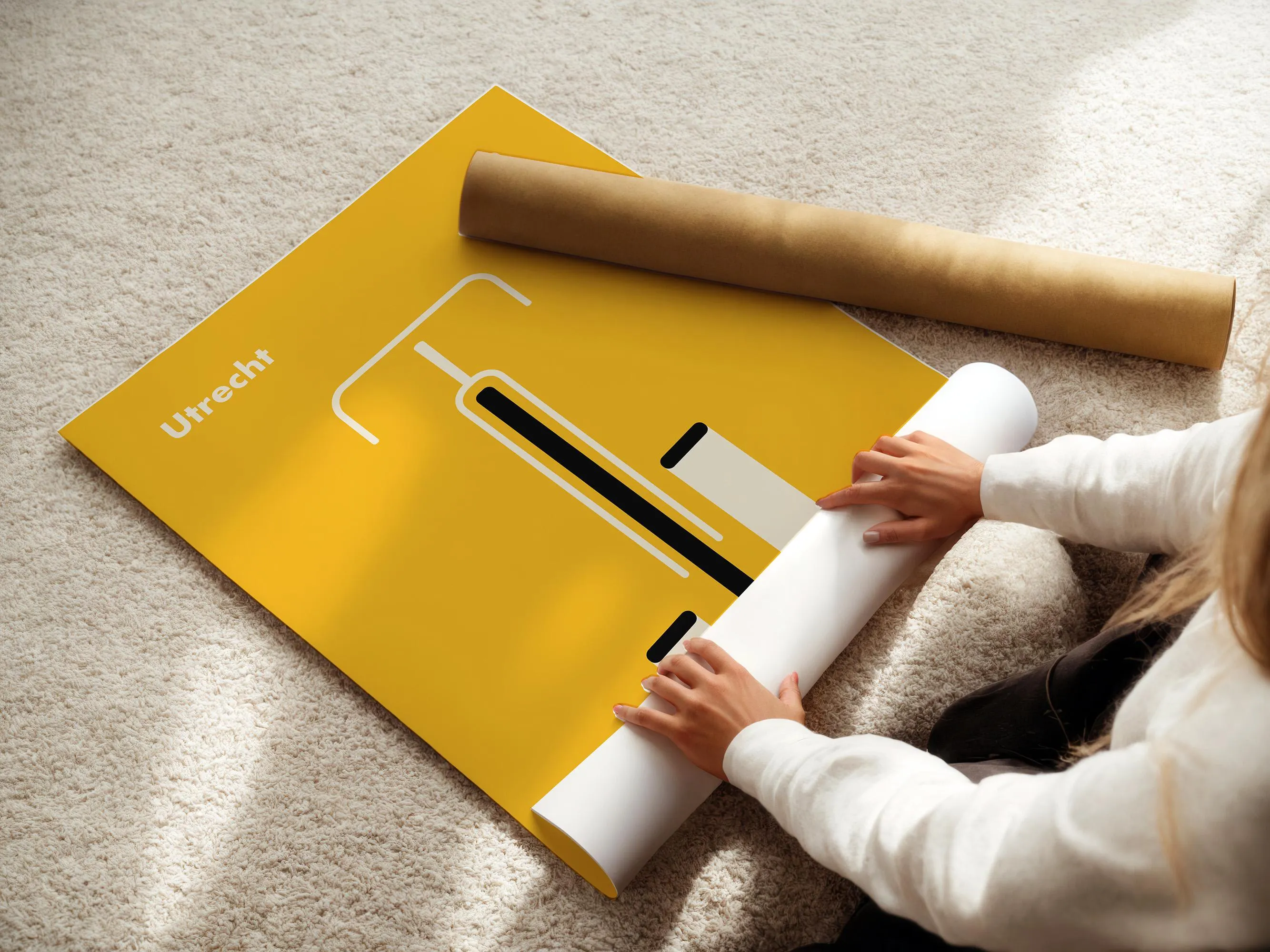 Utrecht Cycling Poster | Bauhaus Bike Art, Dutch Cyclists gift, Minimalist Wall Print, Mid-Century Modern, Netherlands city (Poster Only) - image 3