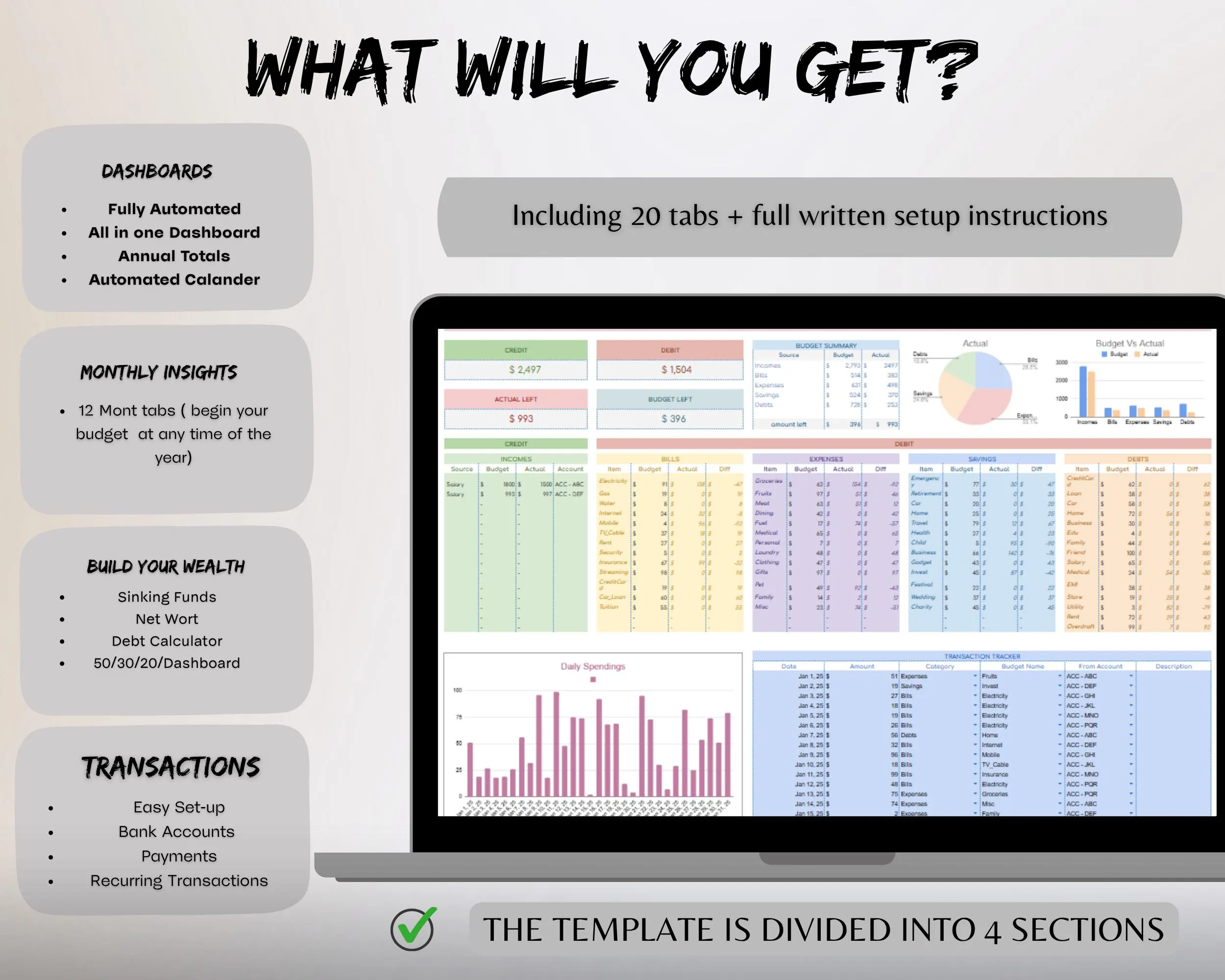Ultimate Annual Budget Planner (Excel, Google Sheets) – Monthly Tracker - image 4