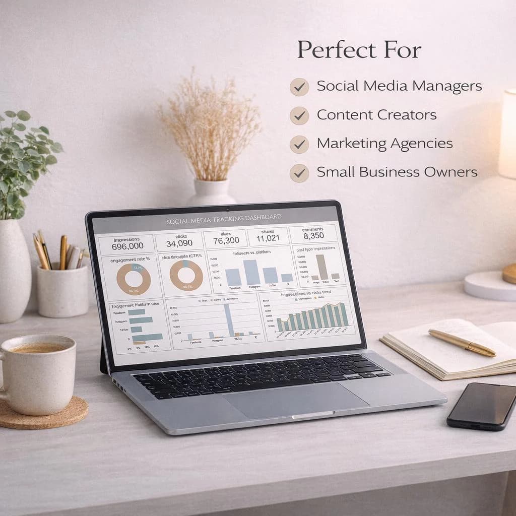 Social Media Analytics Tracker, content planner google sheet template, marketing analytics, social media planner (Excel Google Sheets) - image 3
