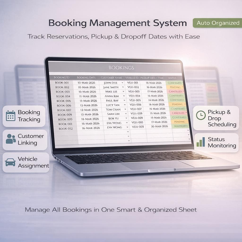 Mileage Tracker, Vehicle Checklist, Rental Agreement Template, Cost Tracker, Car Maintenance Log, Business Auto Expense Spreadsheet