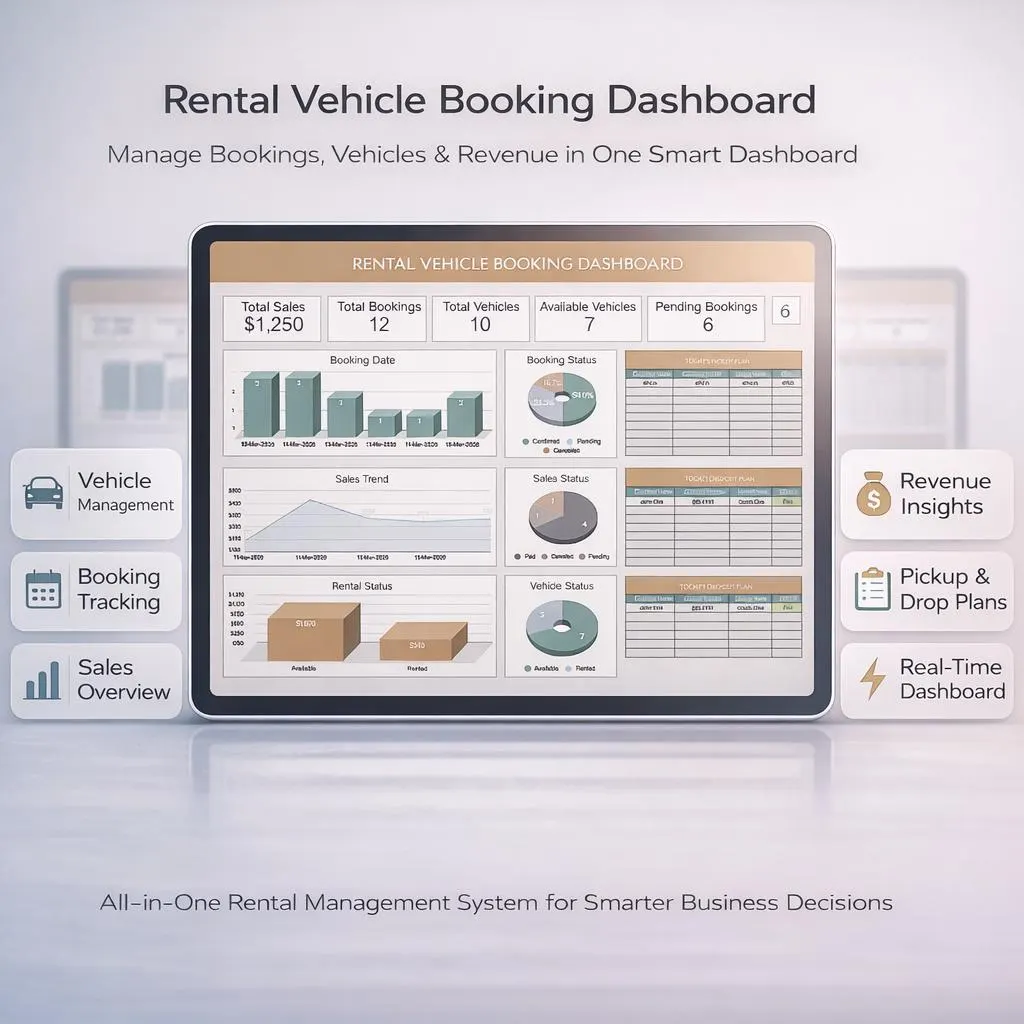 Mileage Tracker, Vehicle Checklist, Rental Agreement Template, Cost Tracker, Car Maintenance Log, Business Auto Expense Spreadsheet - image 3